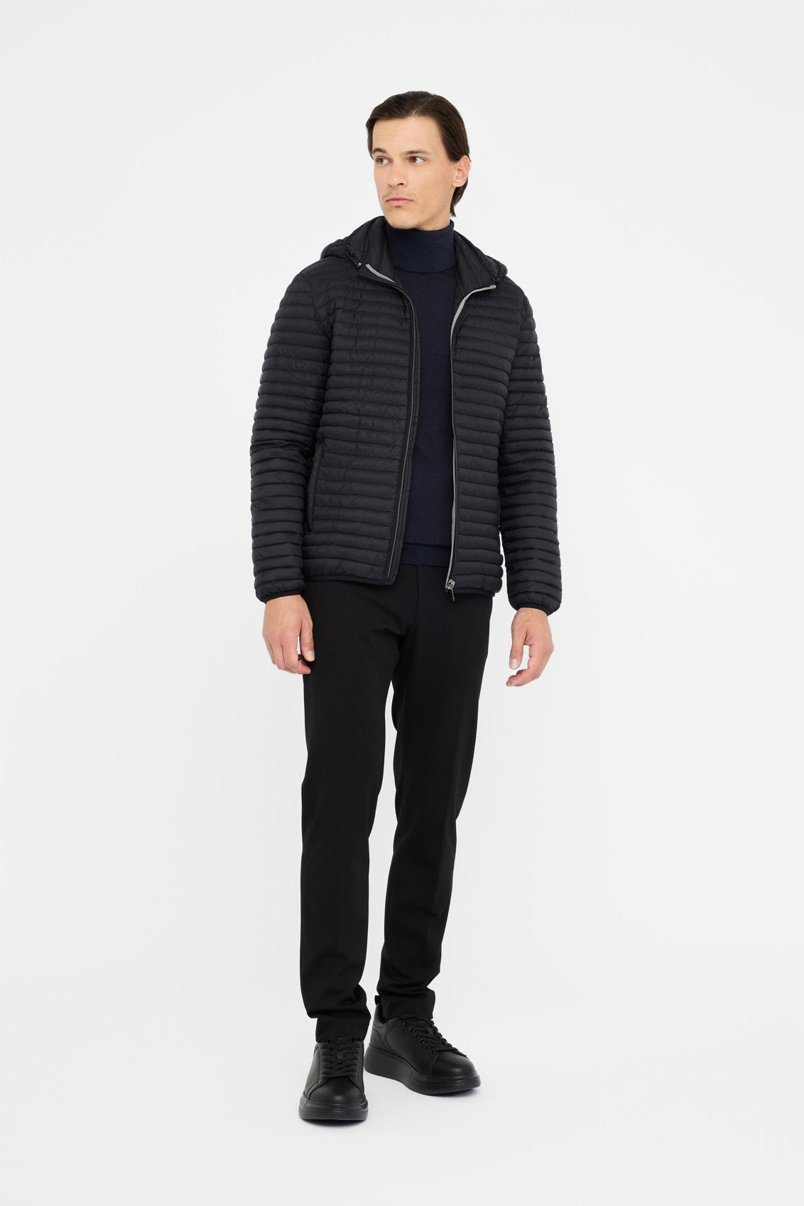 Black quilted jacket