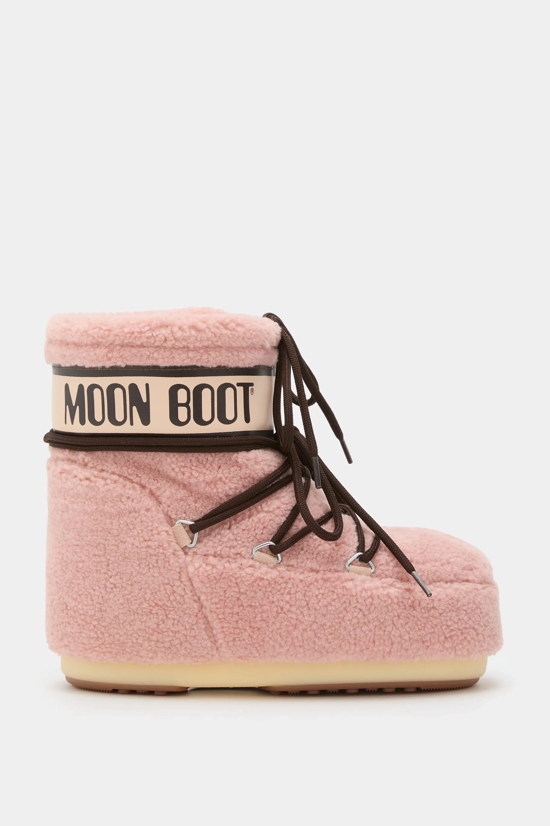 Różowe śniegowce futerkowe MB ICON LOW FLEECE