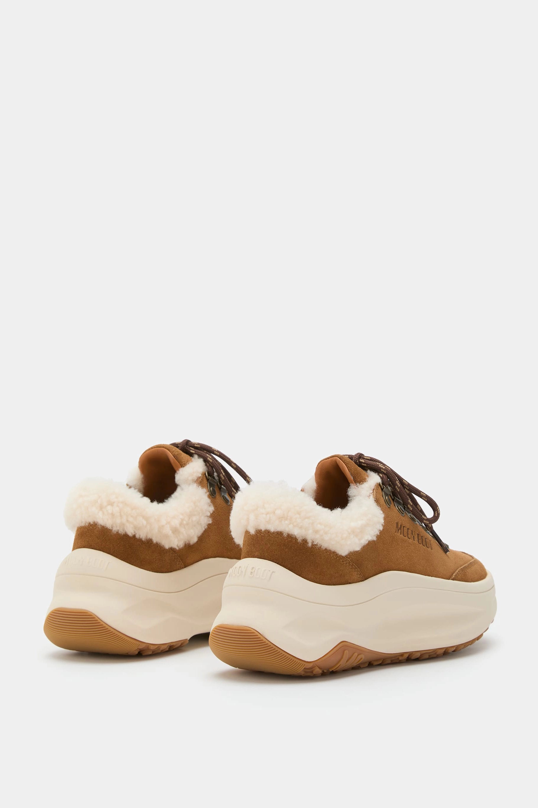 Brązowe sneakersy zamszowe MB MOON247 CITY SHEARLING
