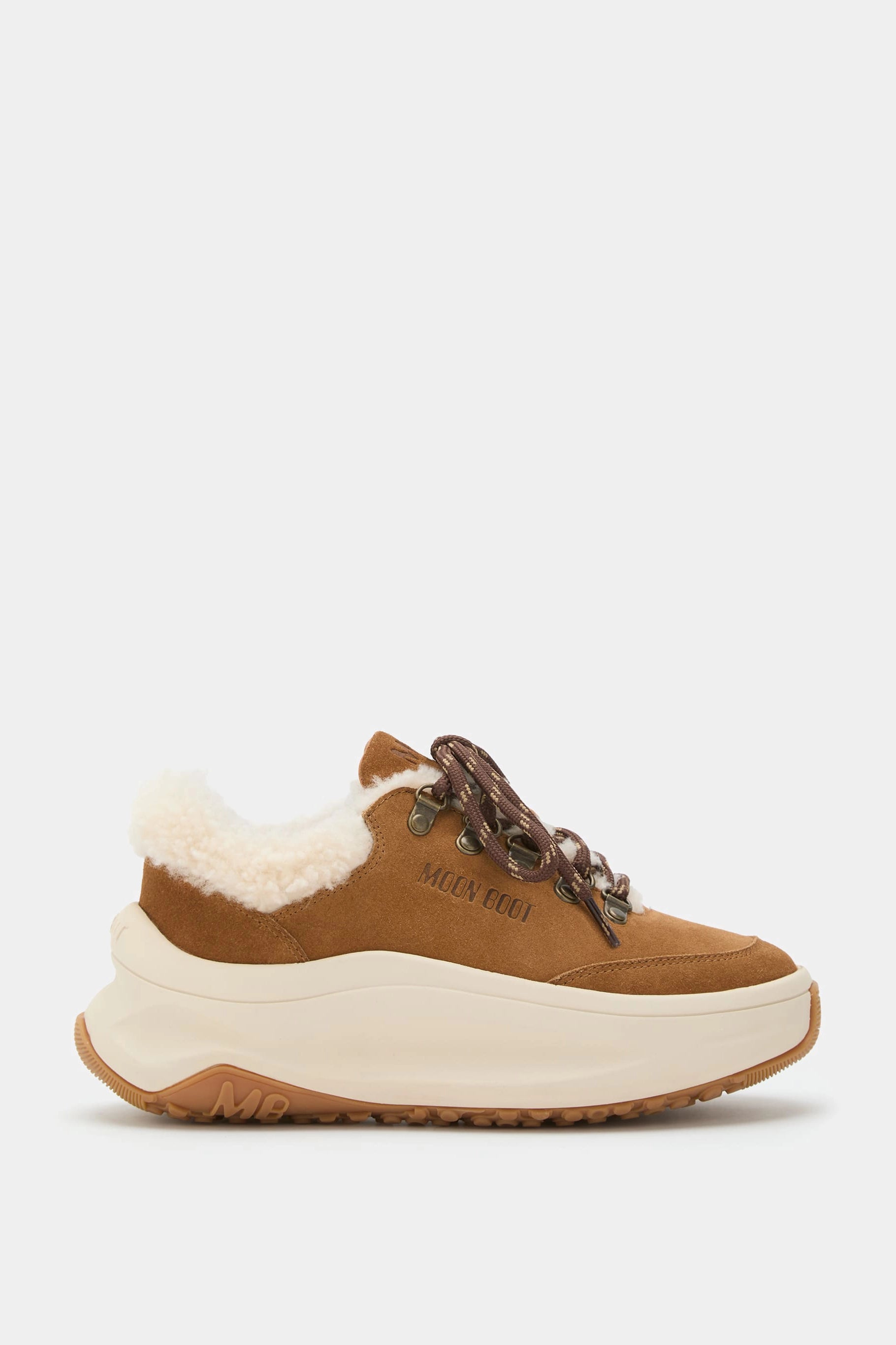 Brązowe sneakersy zamszowe MB MOON247 CITY SHEARLING
