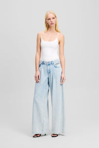 Spodnie damskie Wide Leg Blue Denim Pants