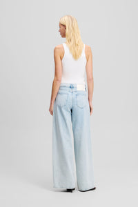 Spodnie damskie Wide Leg Blue Denim Pants