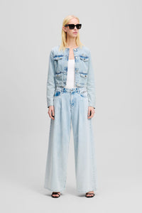 Spodnie damskie Wide Leg Blue Denim Pants