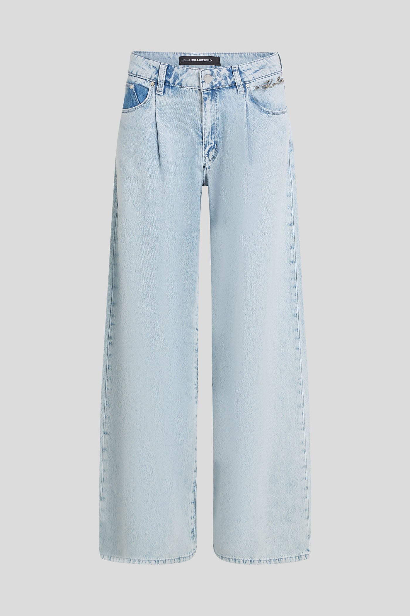 Spodnie damskie Wide Leg Blue Denim Pants