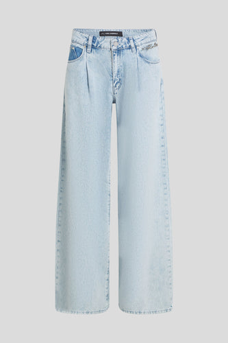 Spodnie damskie Wide Leg Blue Denim Pants