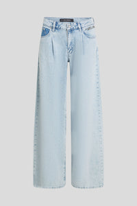 Spodnie damskie Wide Leg Blue Denim Pants