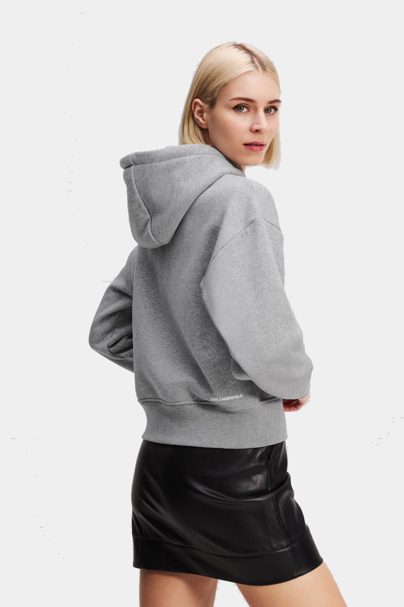 Szara bluza z kapturem Ikon Patch