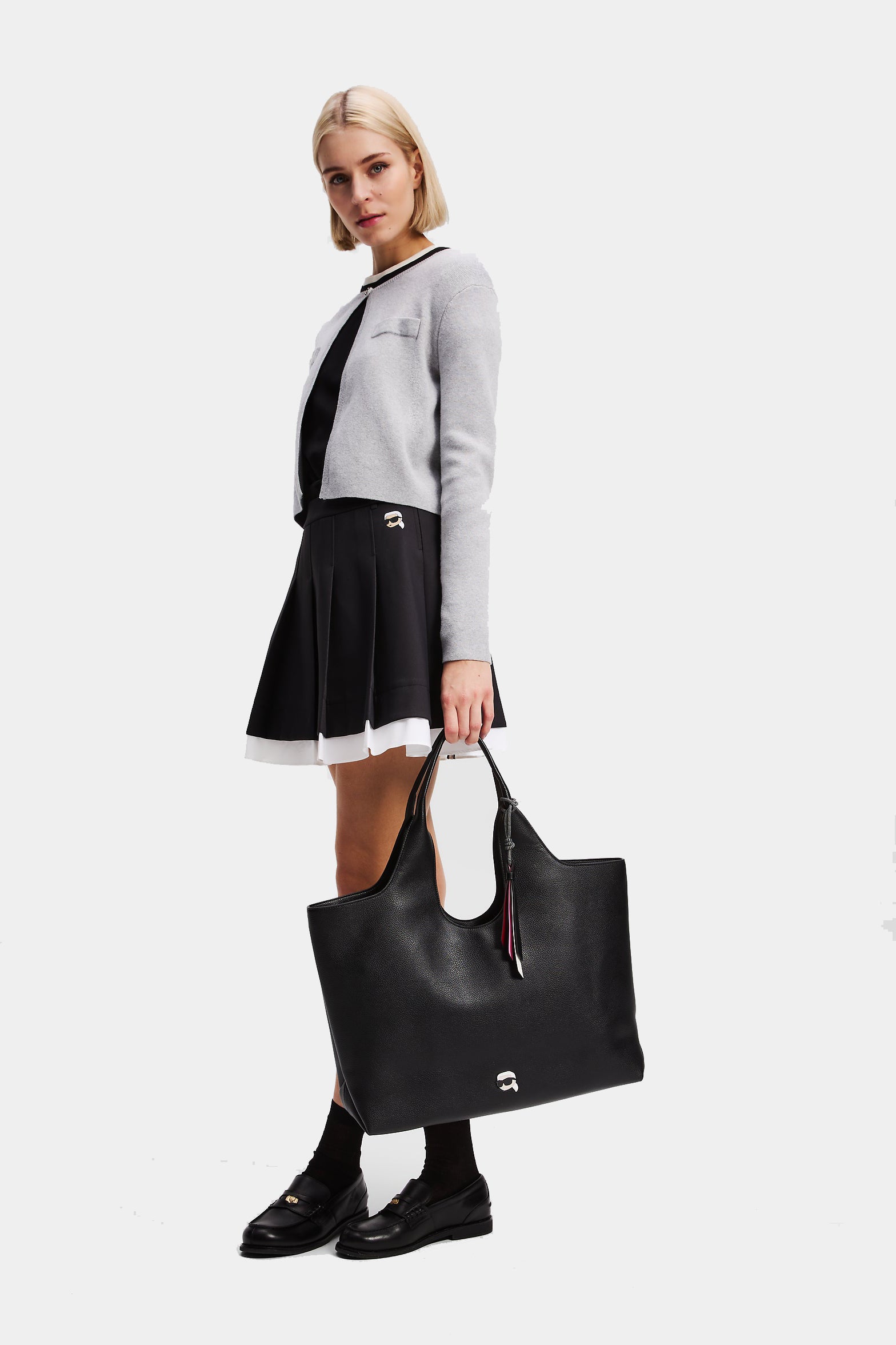 Czarna torba Ikon Grainy Soft L