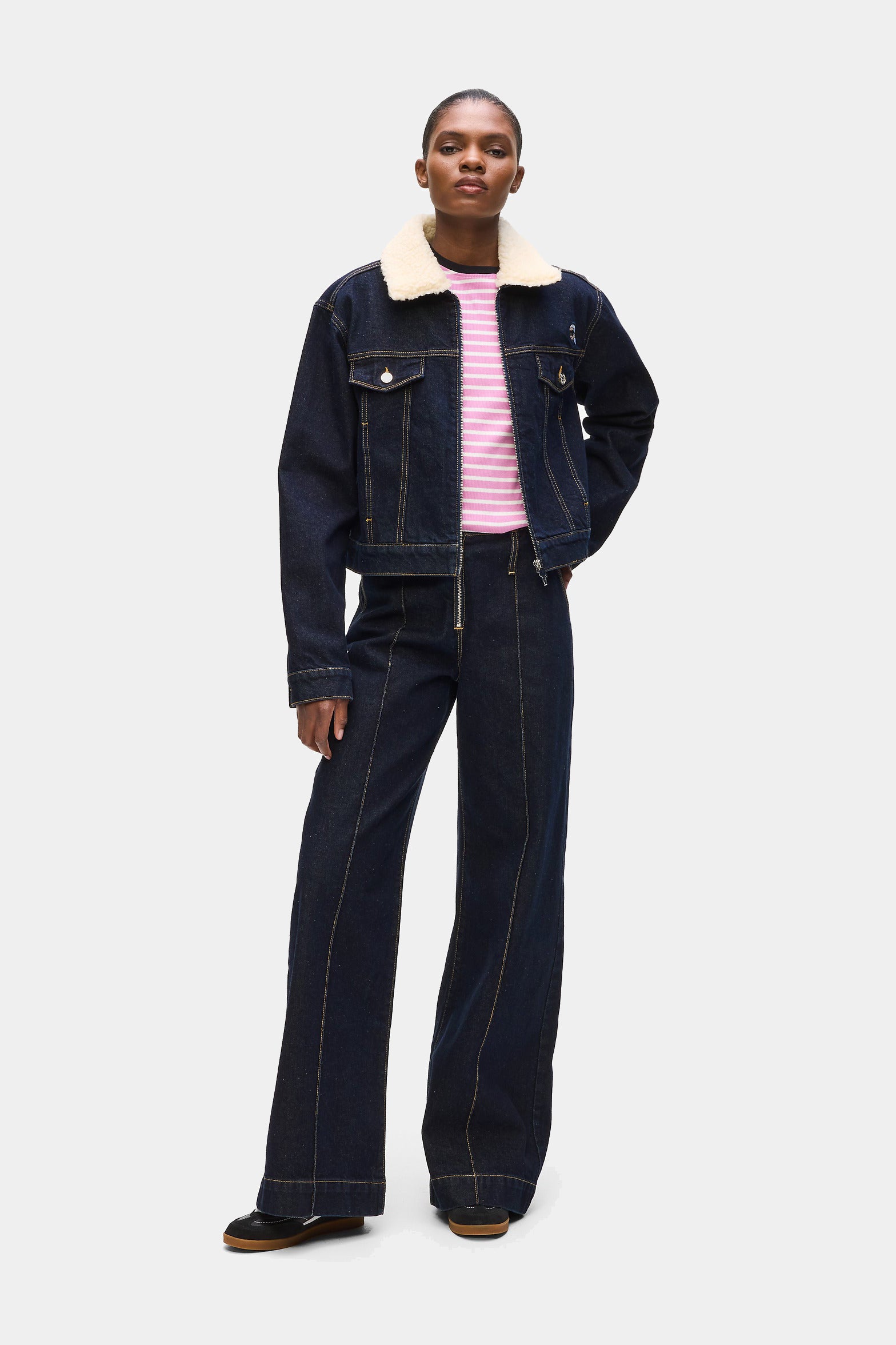 Granatowe jeansy Ikon Wide Leg