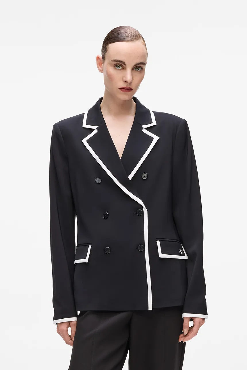 Czarna marynarka Contrast Piping