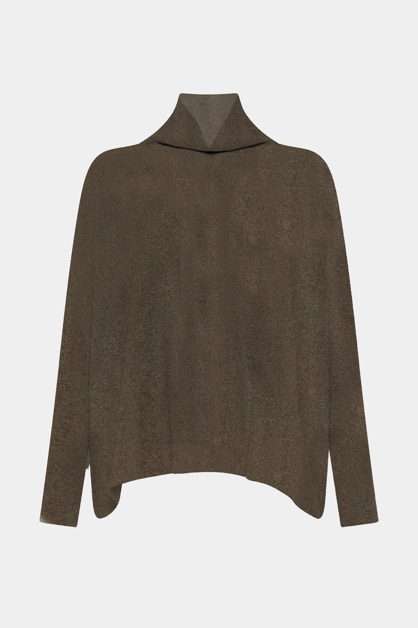 Brązowy sweter z golfem z kaszmirem