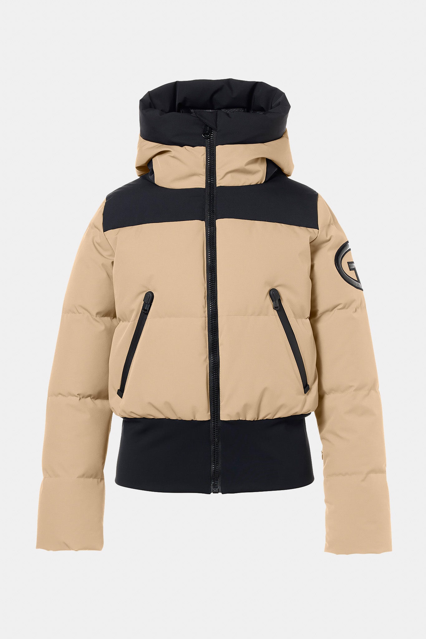 Brązowa kurtka bomber z kapturem VILLAGE ski jacket