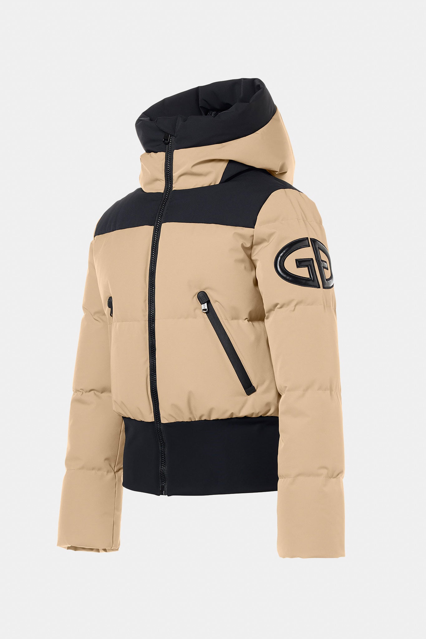 Brązowa kurtka bomber z kapturem VILLAGE ski jacket