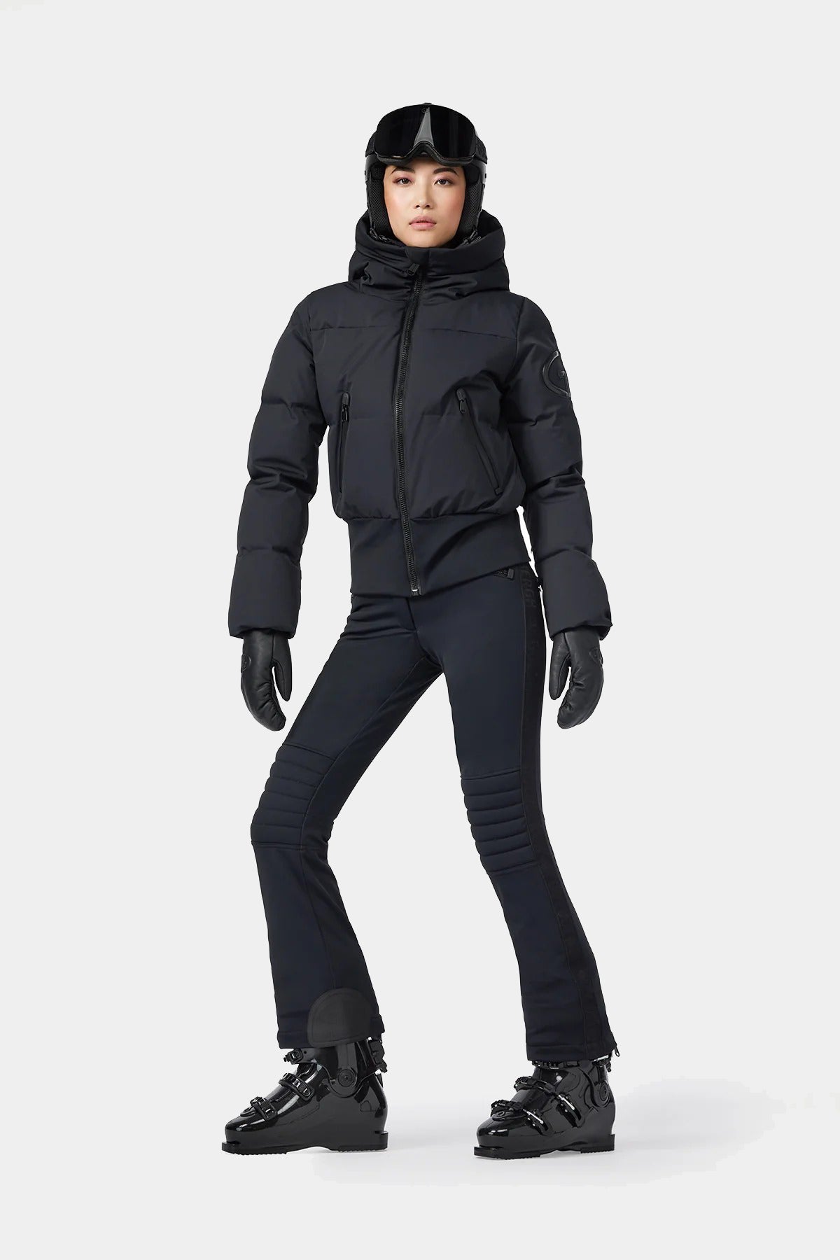 Czarna kurtka bomber z kapturem VILLAGE ski jacket