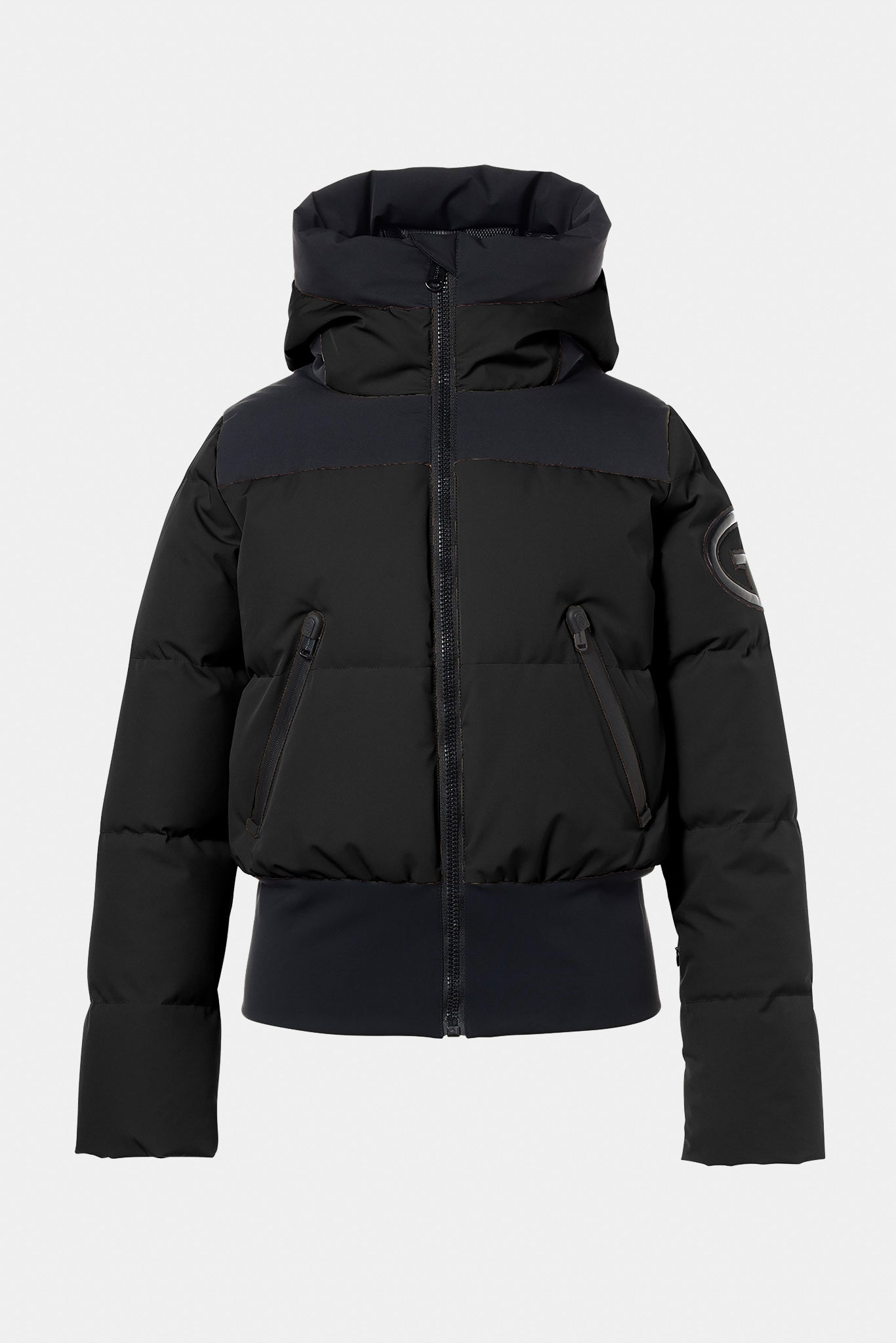 Czarna kurtka bomber z kapturem VILLAGE ski jacket