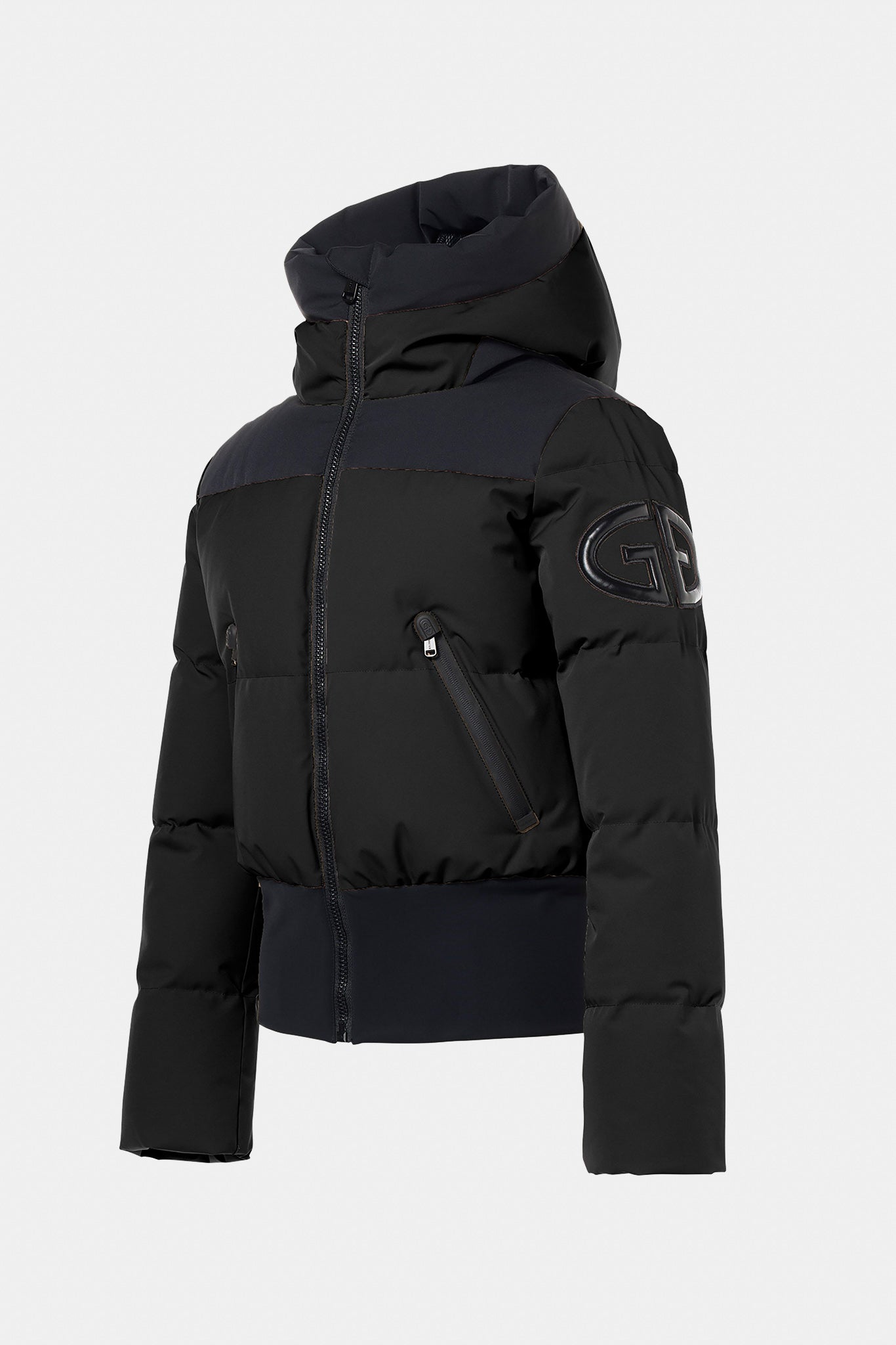 Czarna kurtka bomber z kapturem VILLAGE ski jacket