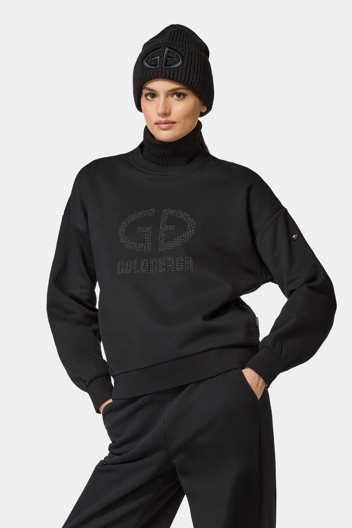 Czarna bluza damska ALESSANDRA crew neck sweater