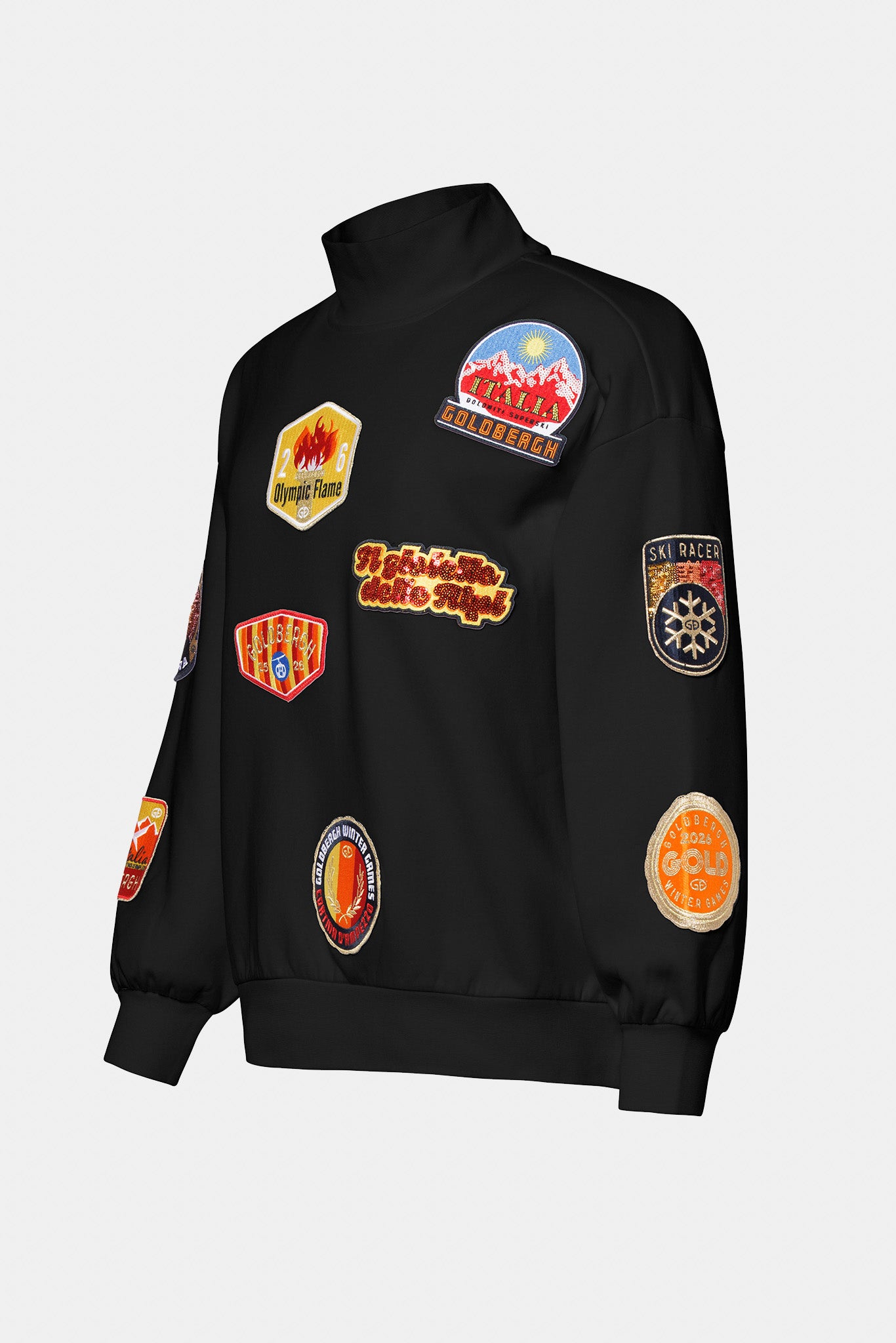 Women's sweatshirt with ROMA patches, black