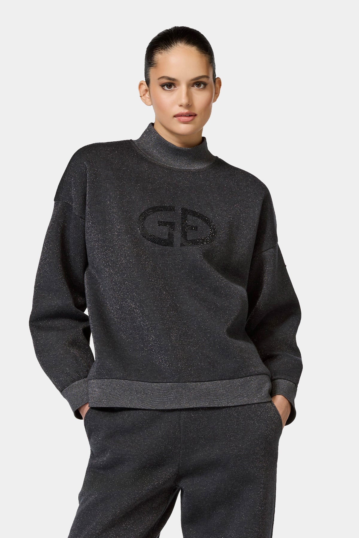 Czarna bluza damska z golfem SIZZLE turtle neck sweater