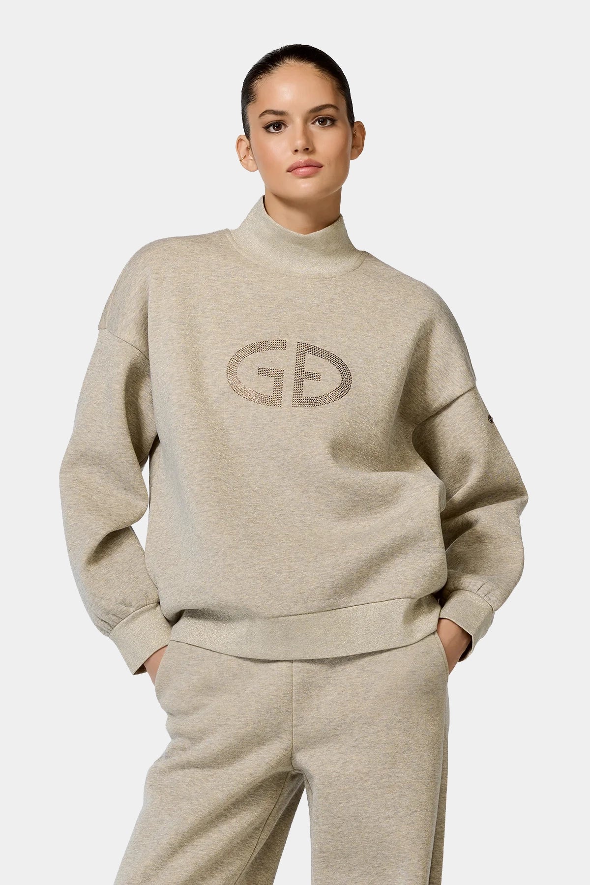 Szara bluza damska z golfem SIZZLE turtle neck sweater