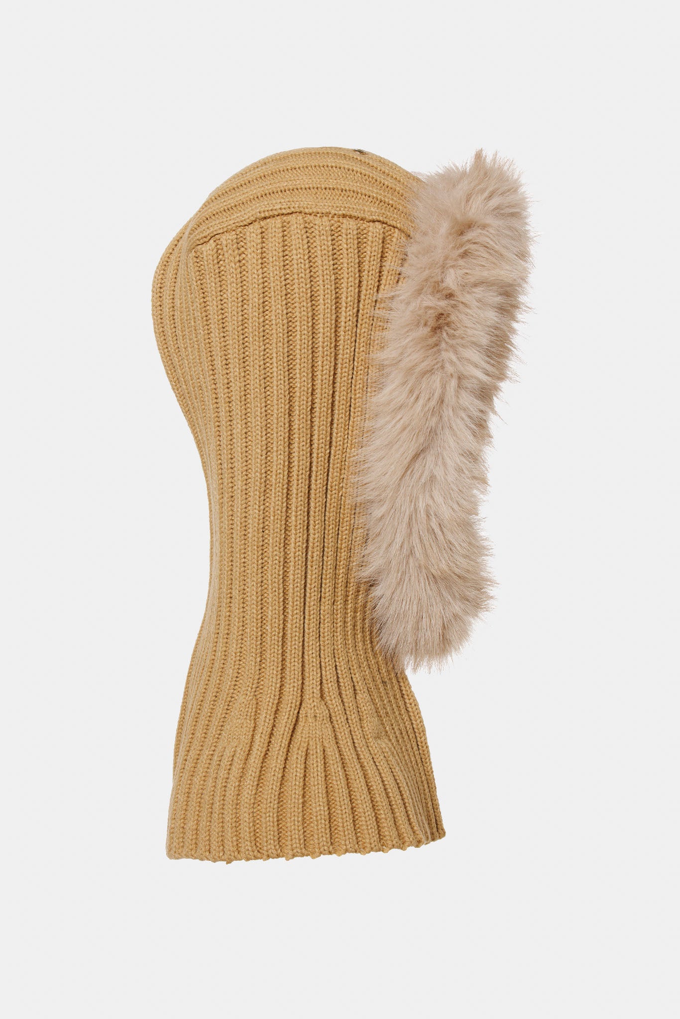 Karmelowy szalik z kapturem NAOMI hooded scarf FAUX BORDER
