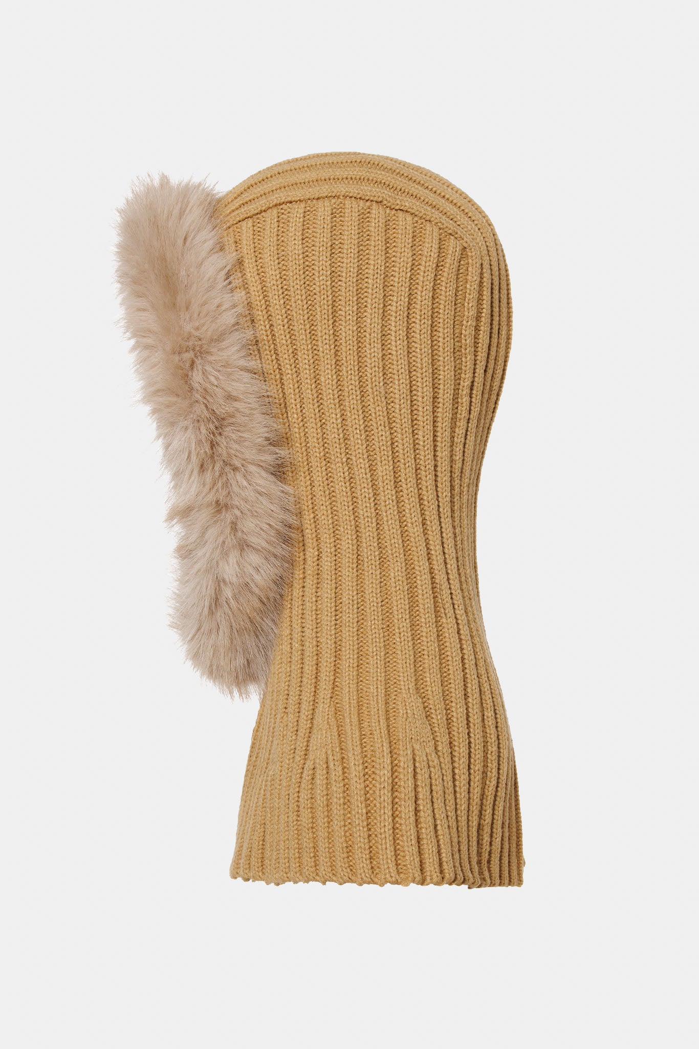 Karmelowy szalik z kapturem NAOMI hooded scarf FAUX BORDER