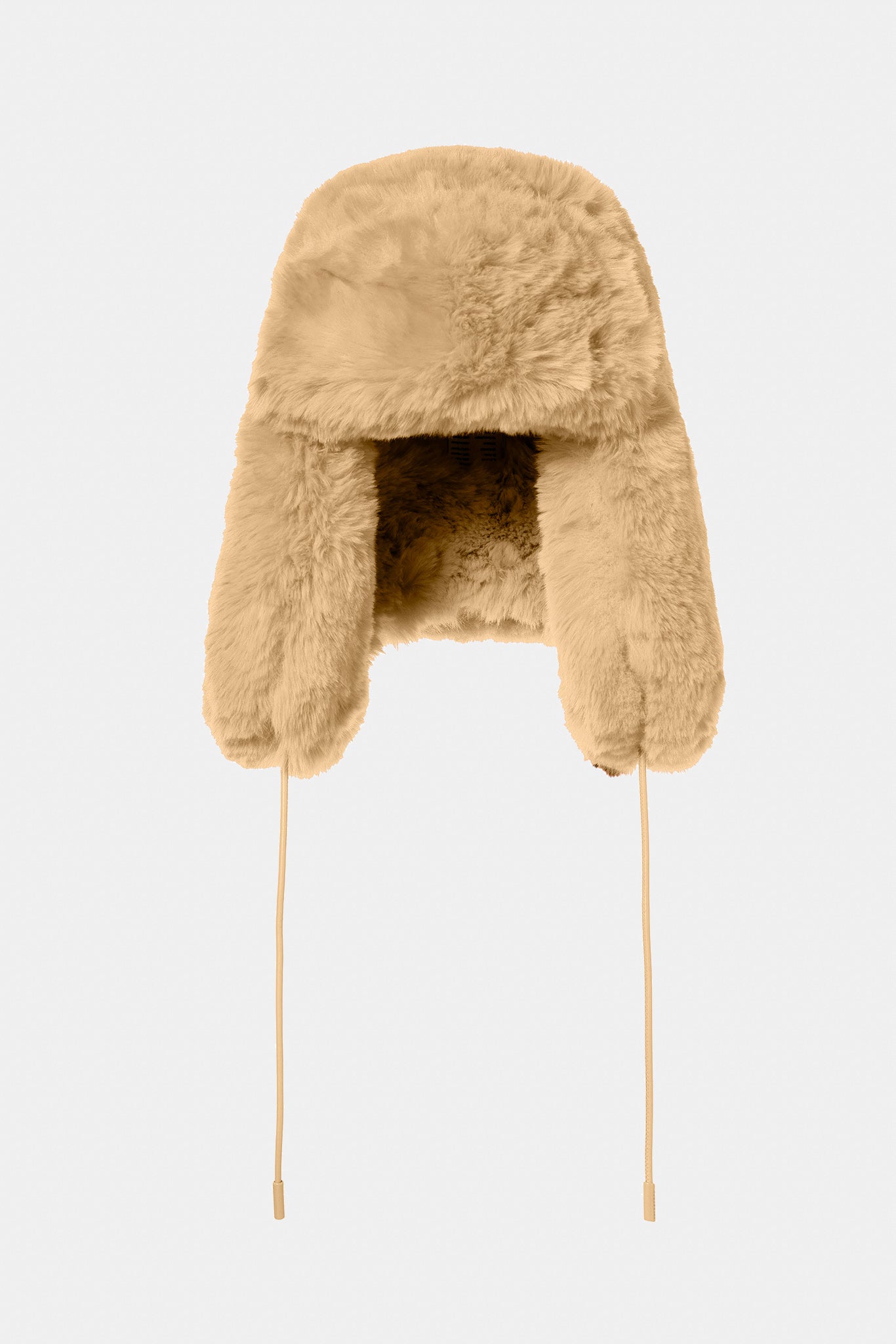 Karmelowa czapka damska CHER fluffy aviator hat
