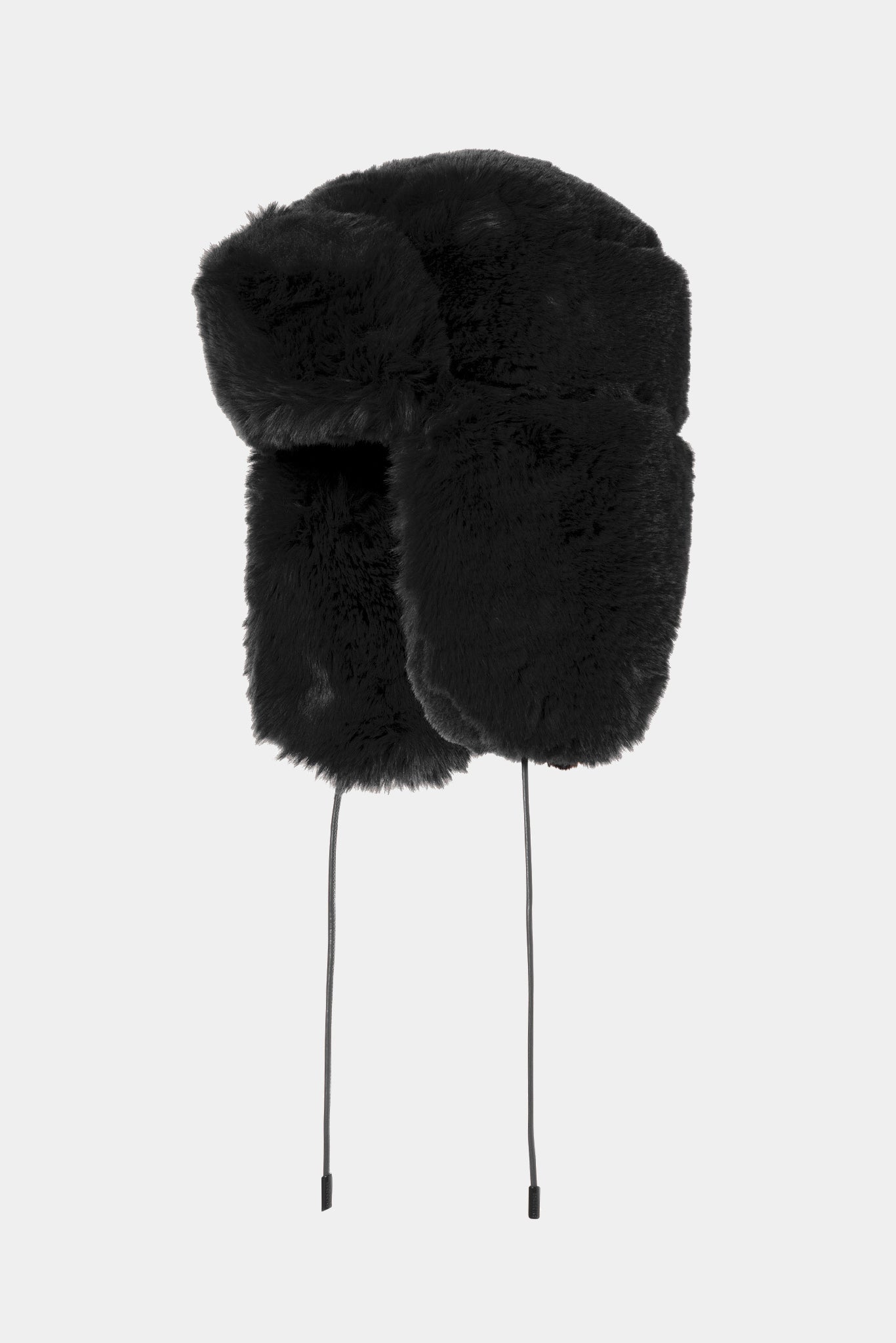 Czarna czapka damska CHER fluffy aviator hat