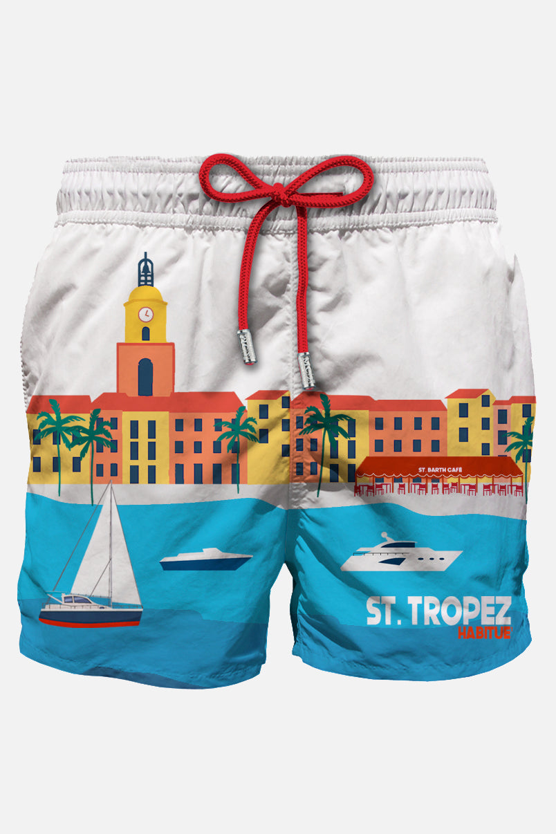 Szorty kąpielowe męskie Gustavia Placed Print St Tropez Sun 01