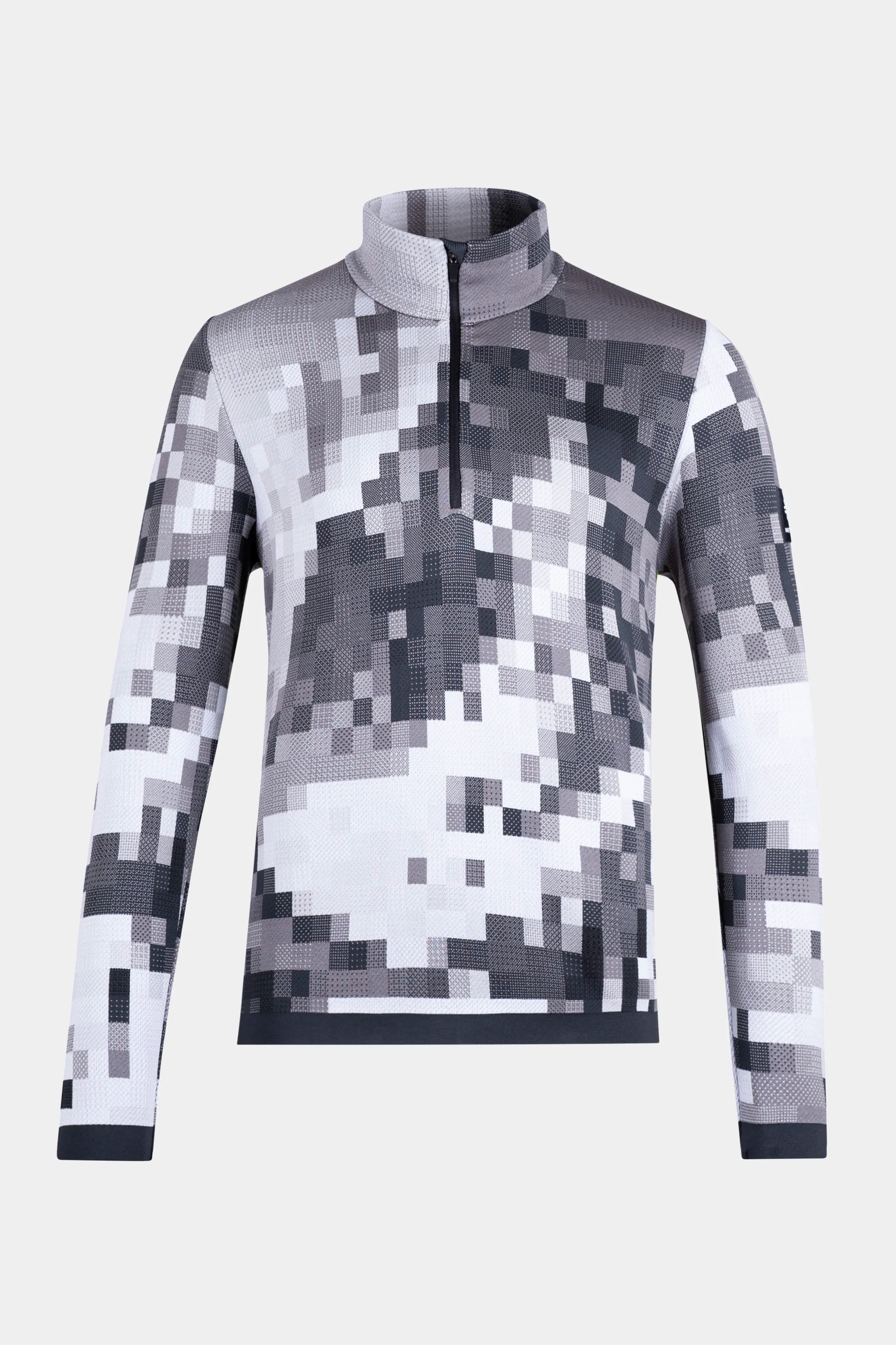 Męski golf 1/2 zip szary print Elverum