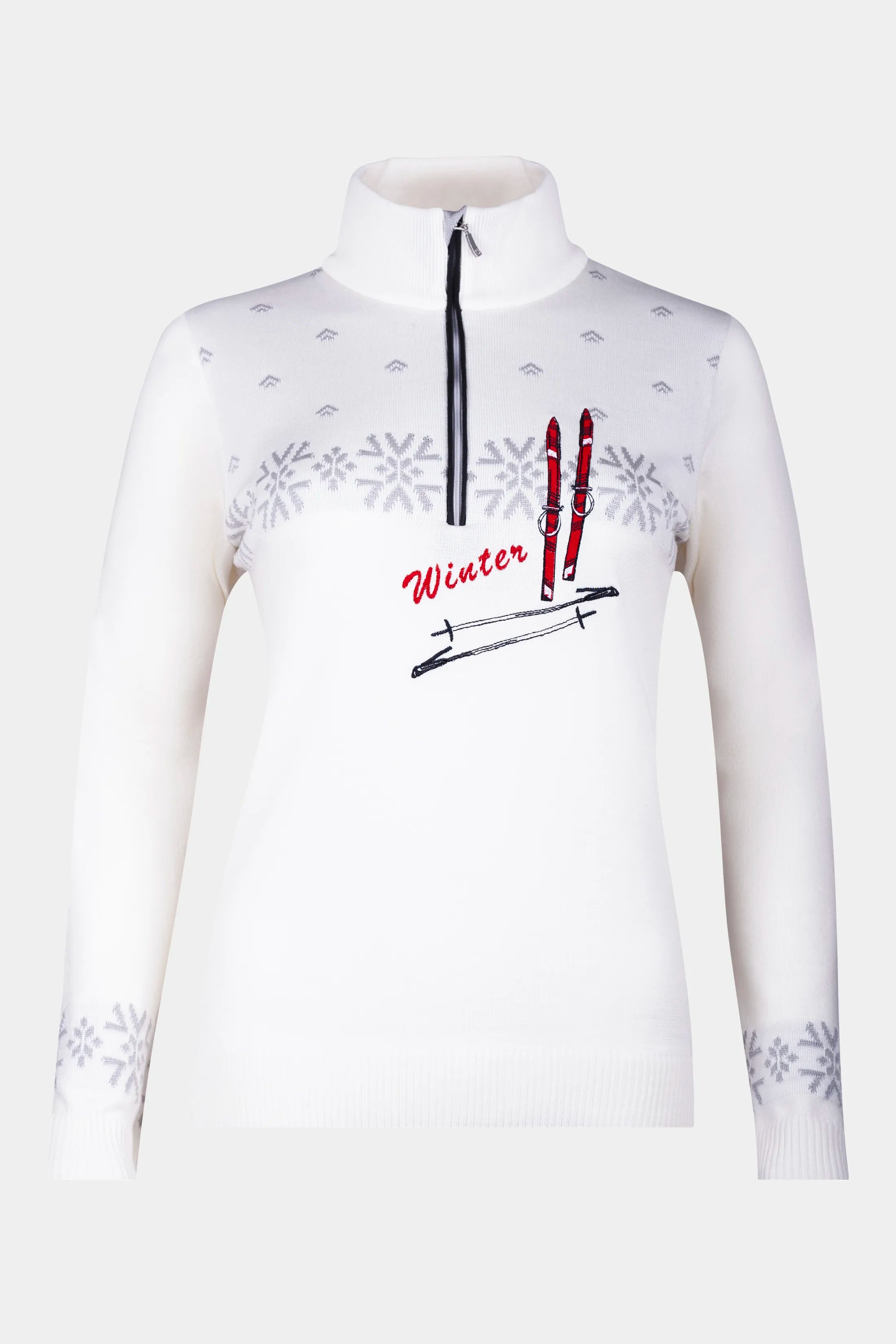Damski golf 1/2 zip w print narciarski Engelberg