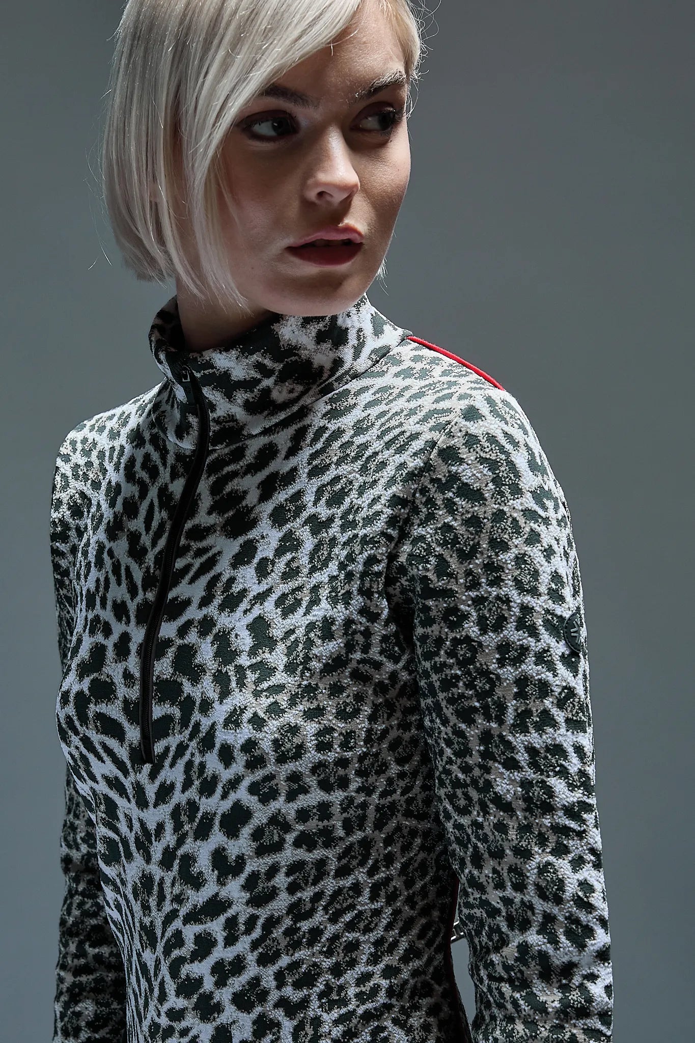 Damski golf 1/2 zip Girdwood w zwierzęcy print