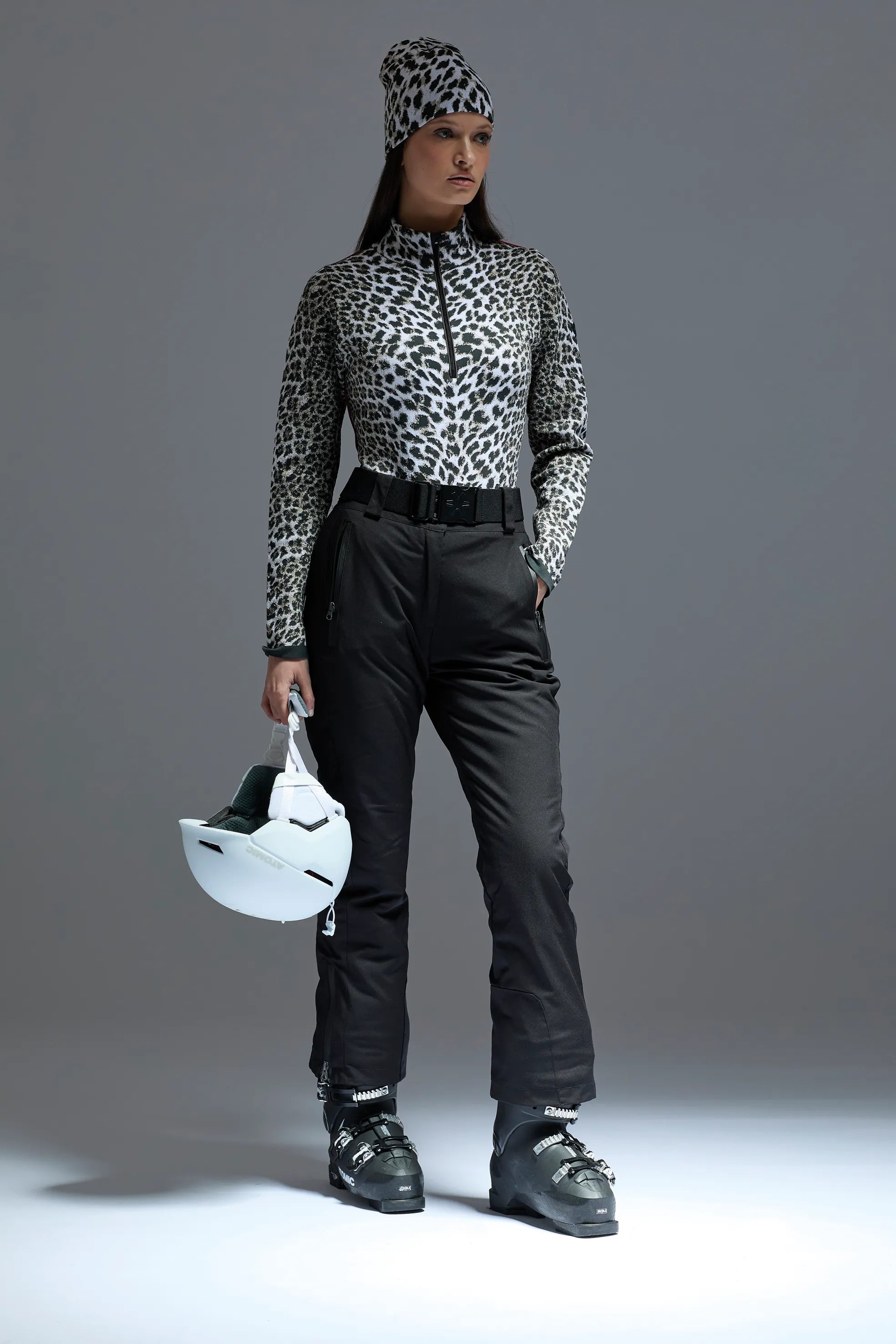 Damski golf 1/2 zip Girdwood w zwierzęcy print