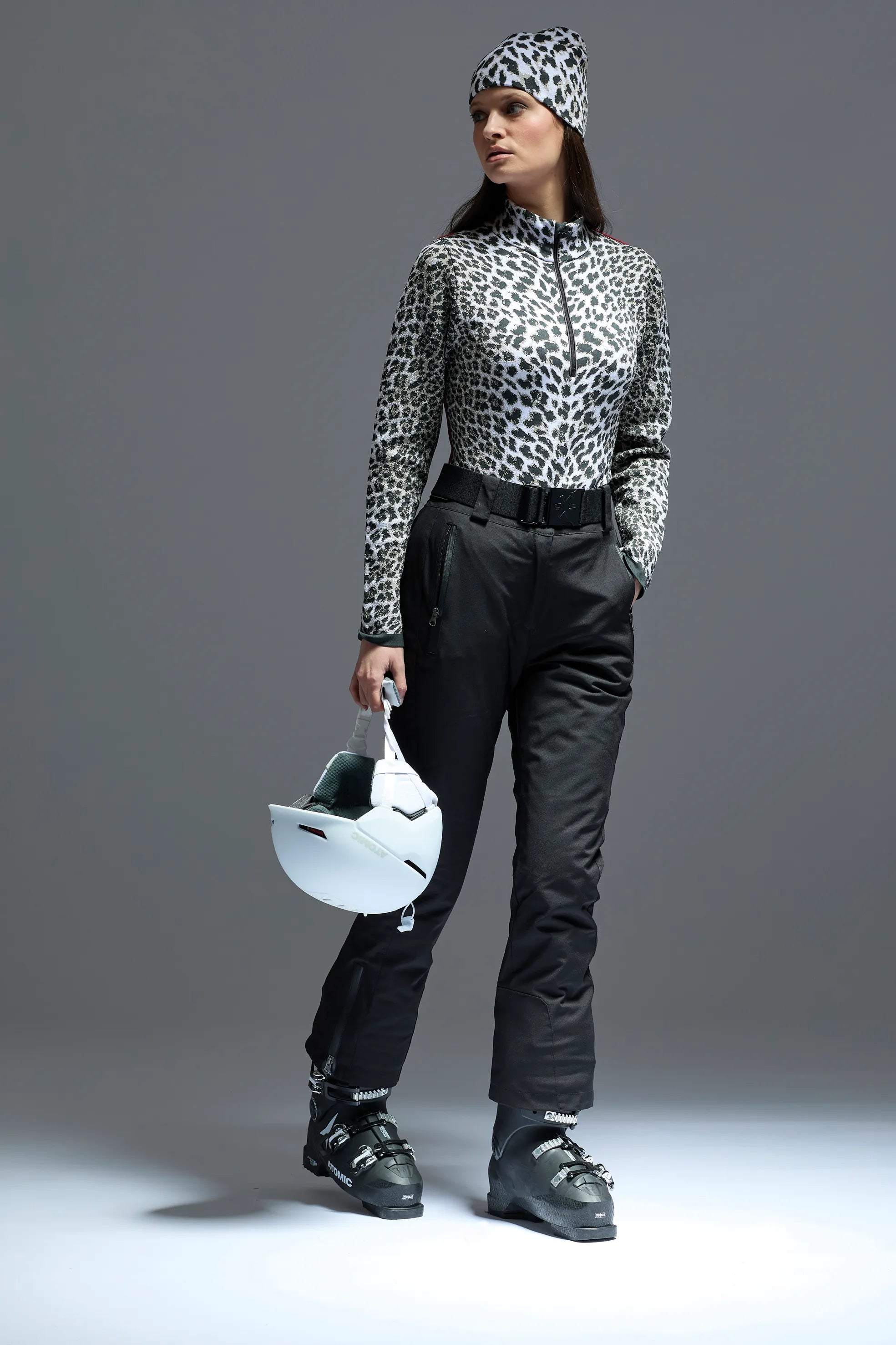 Damski golf 1/2 zip Girdwood w zwierzęcy print