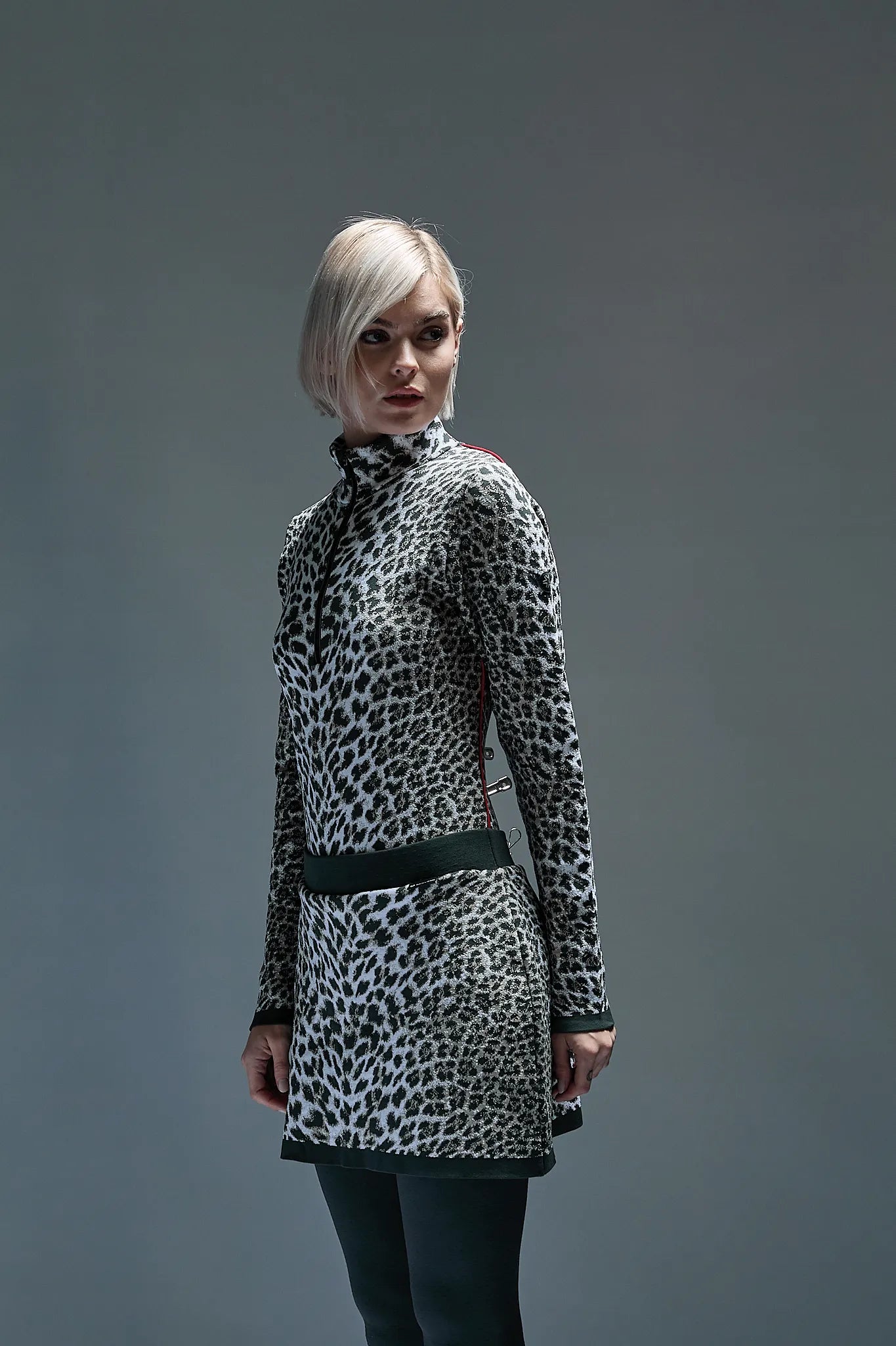 Damski golf 1/2 zip Girdwood w zwierzęcy print