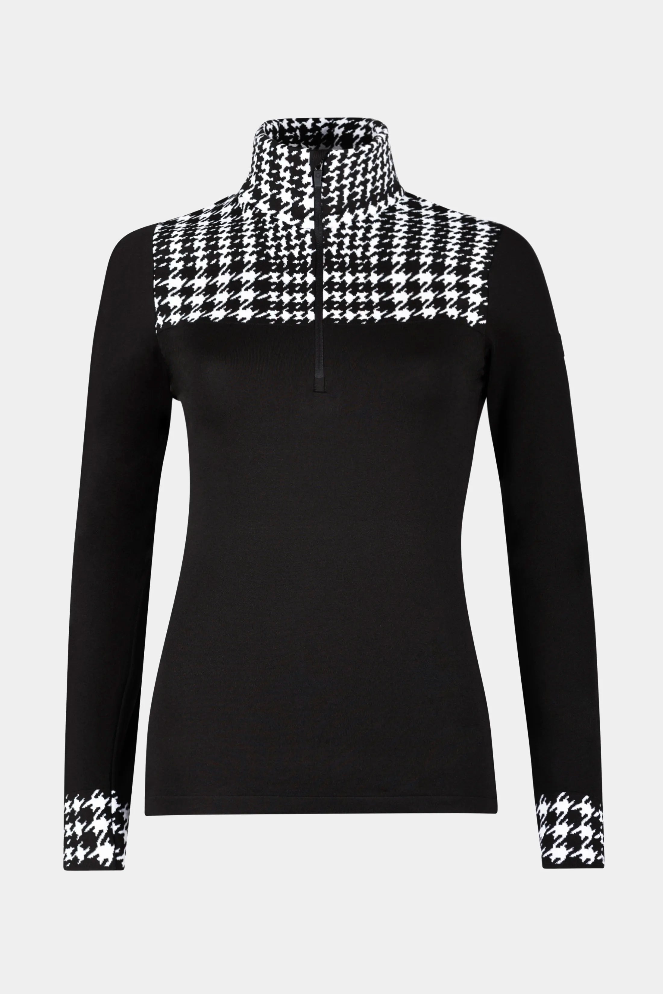 Czarny golf damski 1/2 zip Les Creux Noirs