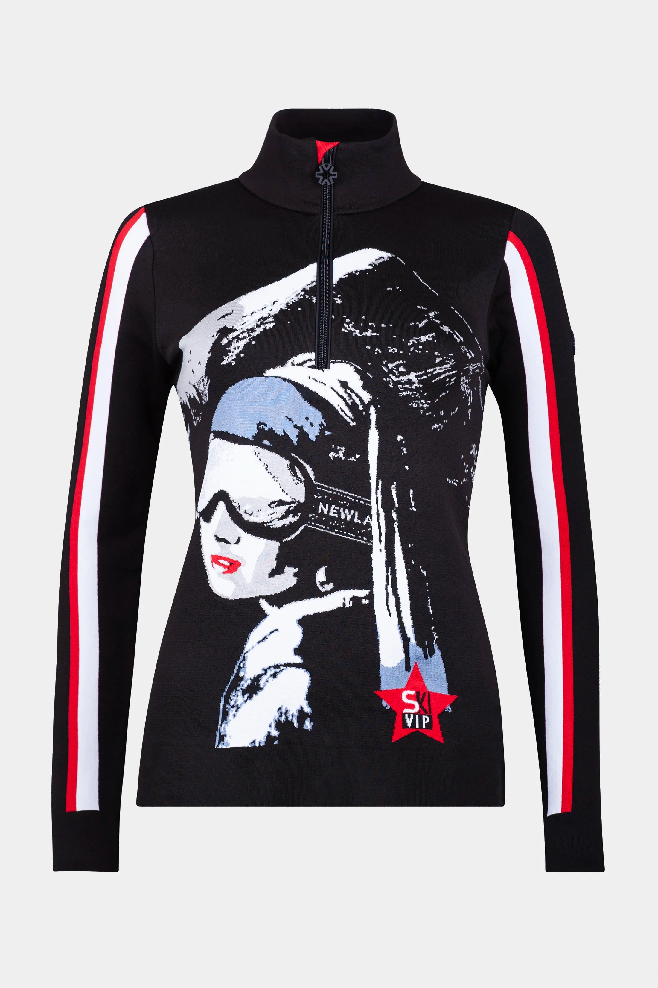 Damski golf 1/2 zip z narciarskim printem Oslo