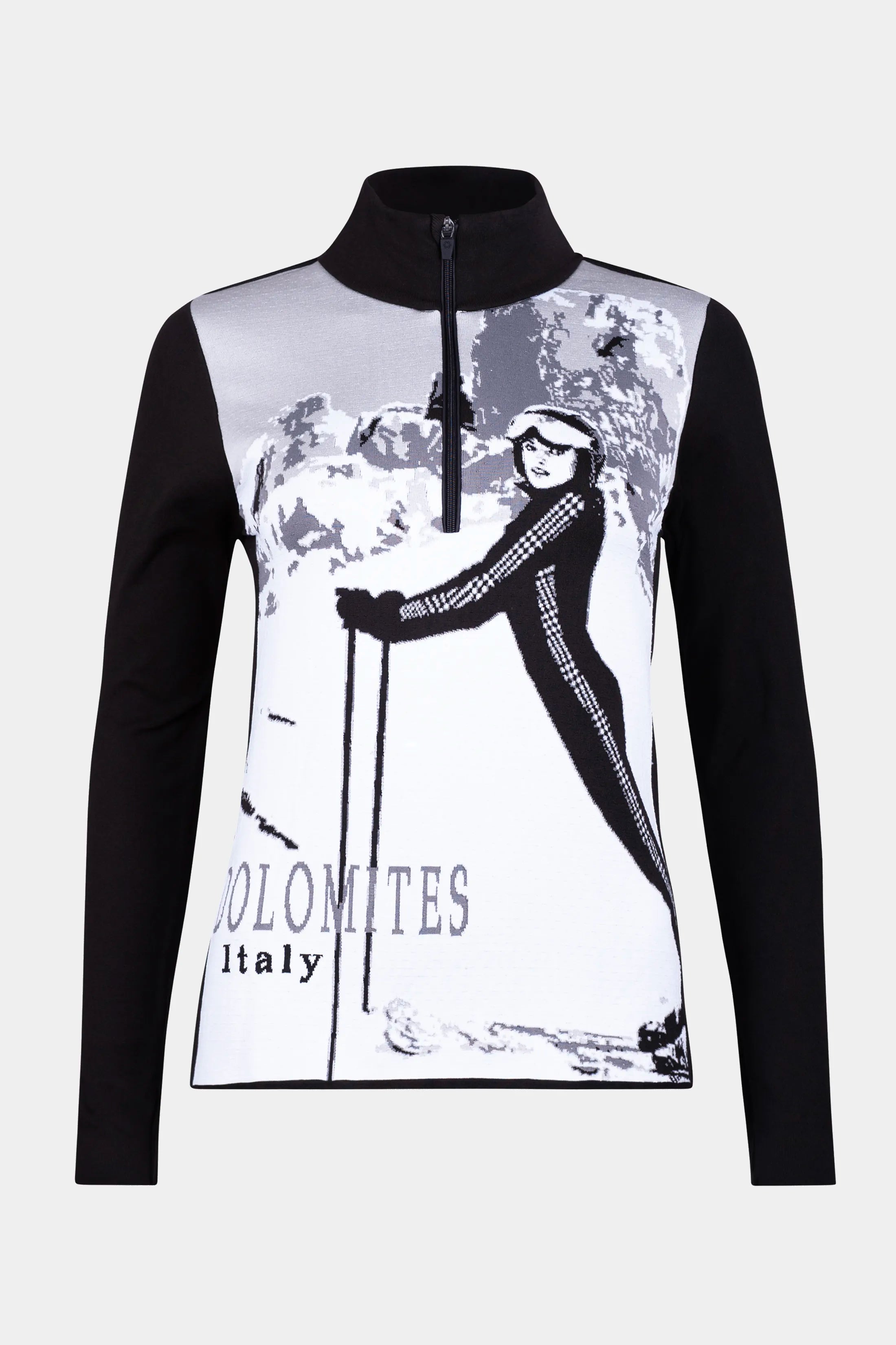 Damski golf 1/2 zip z narciarskim printem Teide