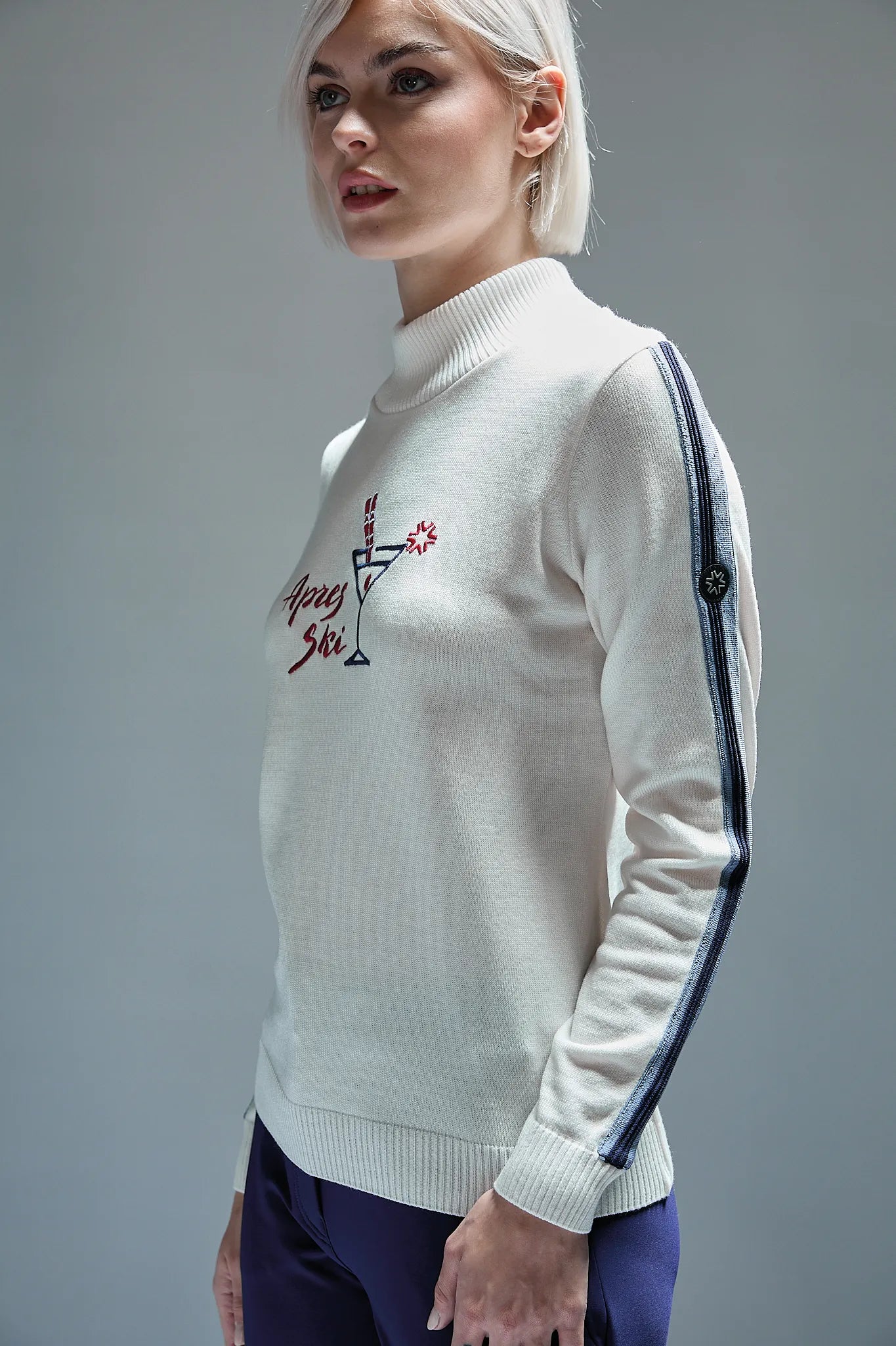 Biały damski golf Val Thorens