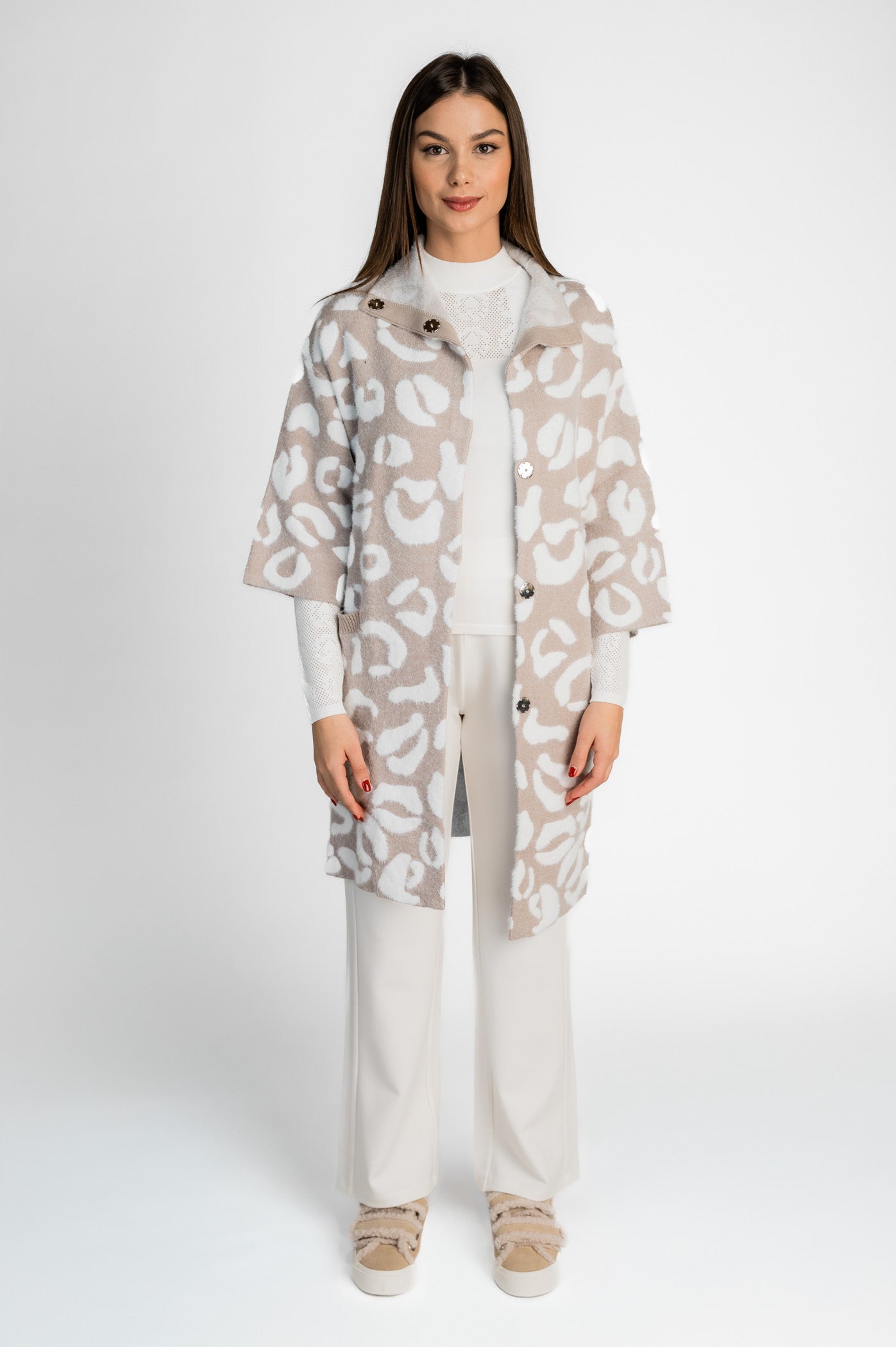 Fringy knit coat