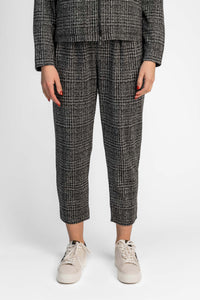 Spodnie damskie Check Jacquard Pleated Pants