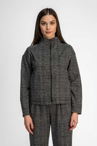 Bluza damska Check Jacquard Full-Zip Jacket