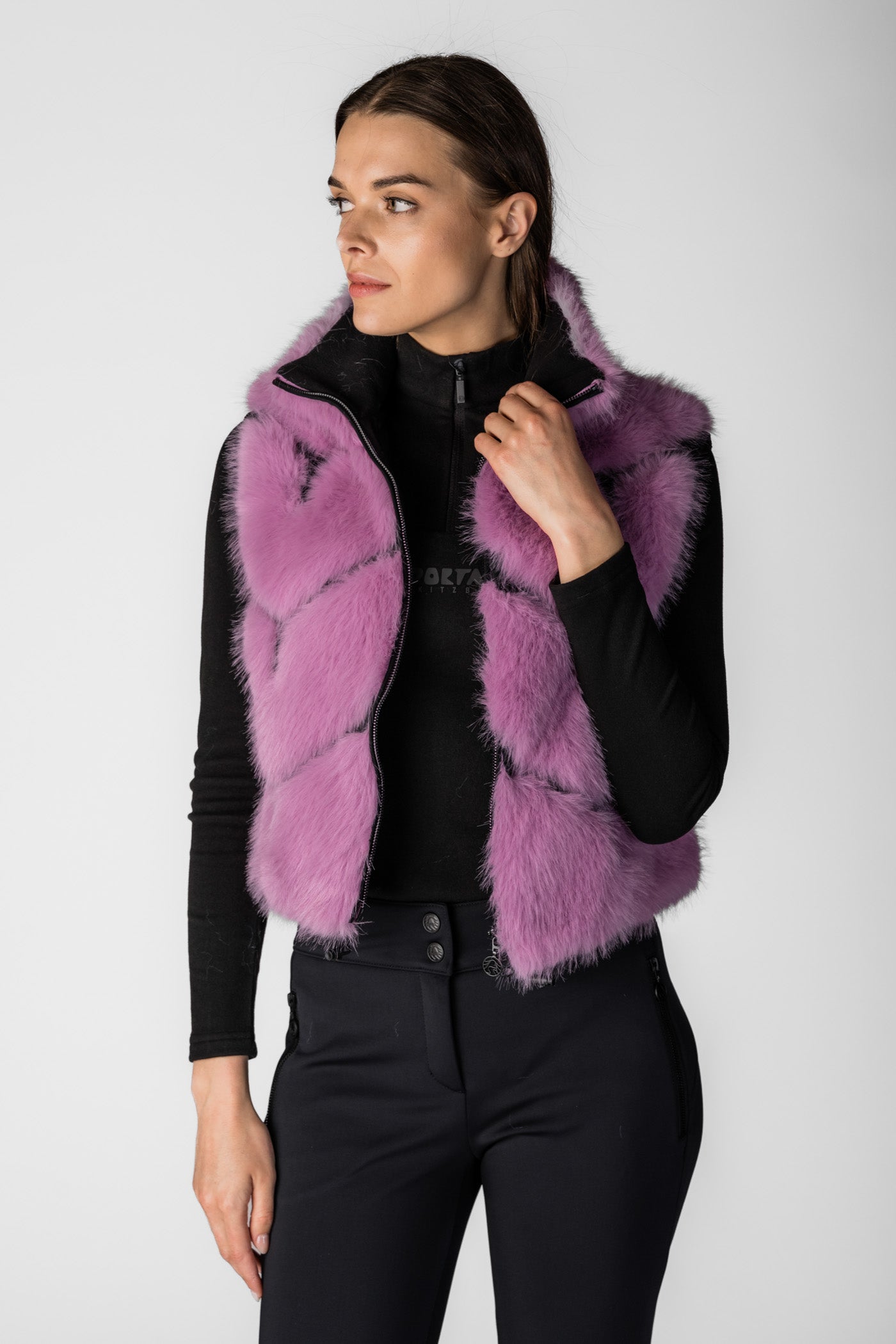Różowa futrzana kamizelka Istanbul NE