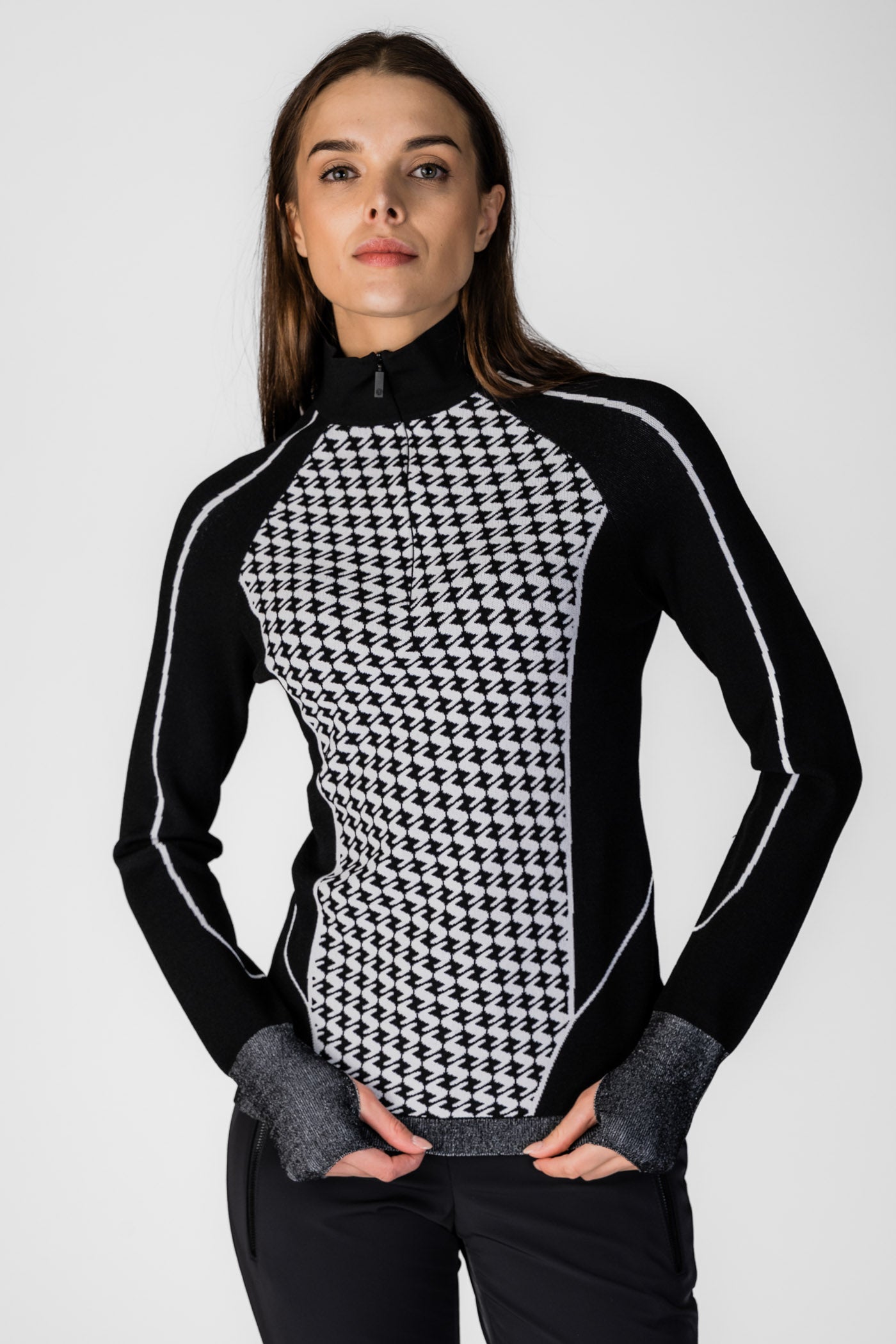 Sweter z wiskozy z zamkiem 1/2 Arco