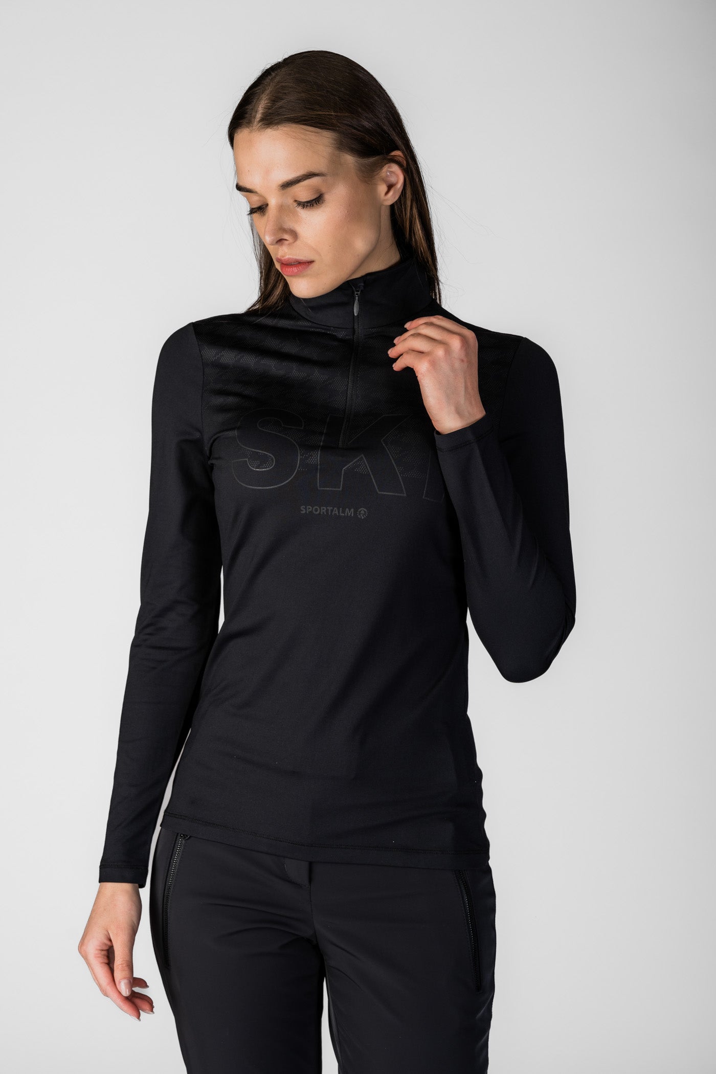 Czarny golf 1/2 zip Mons NE