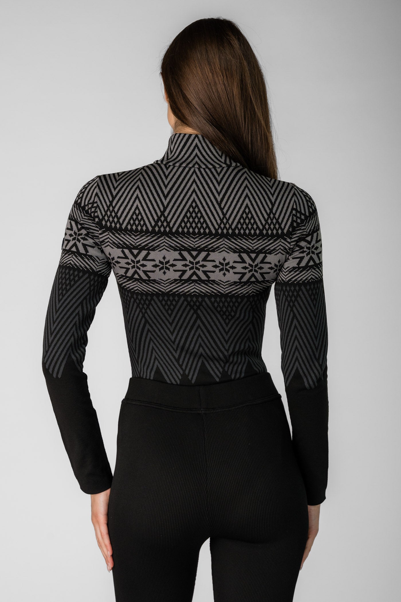 Czarne body z golfem 1/2 zip Aspen