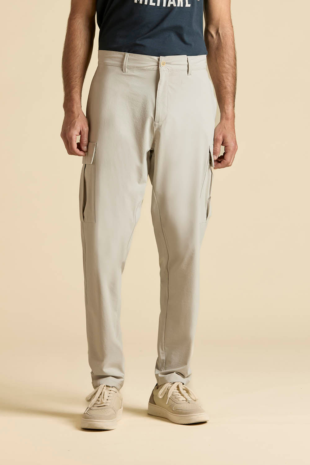 Spodnie cargo z tkaniny technicznej męskie