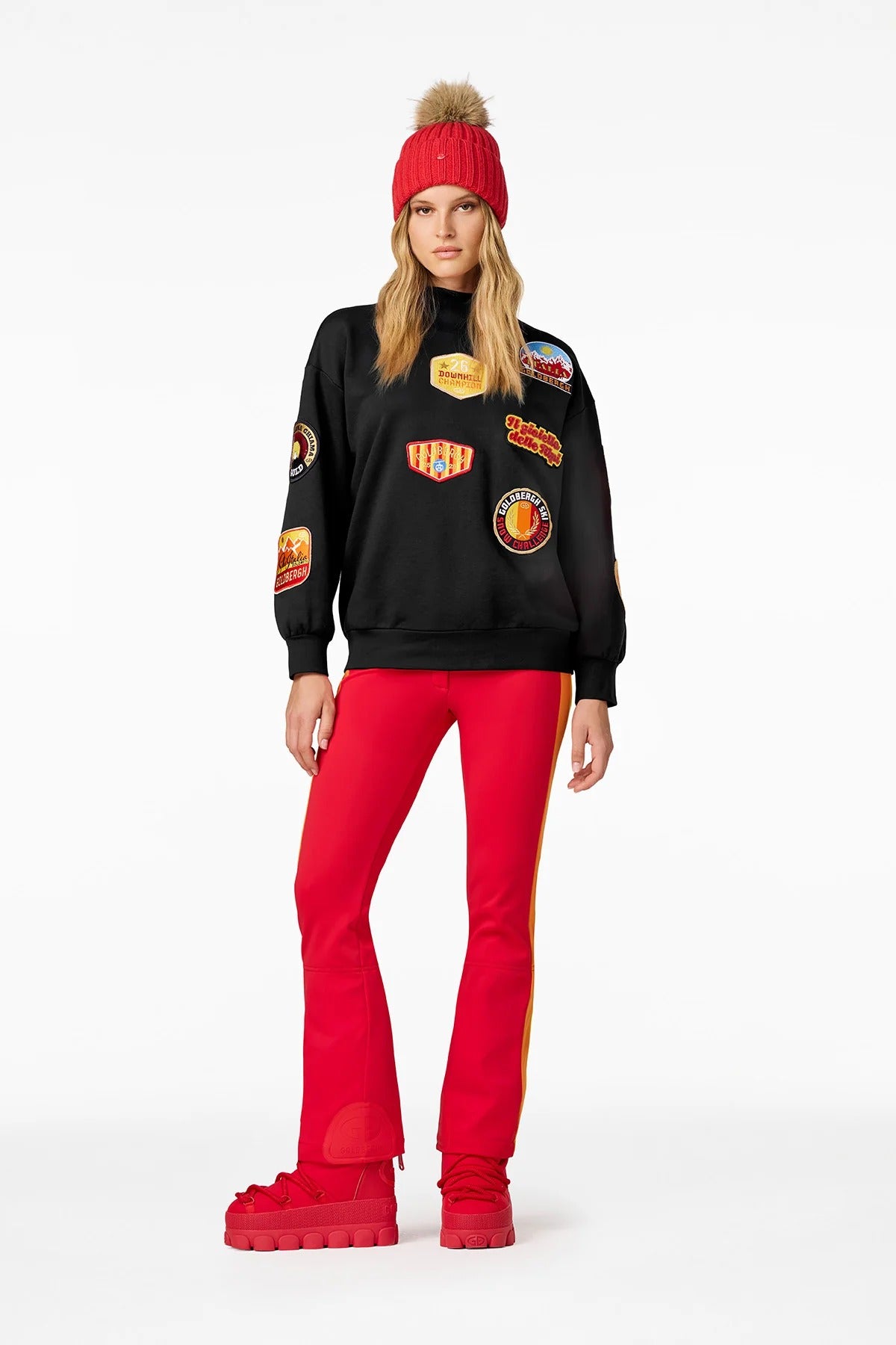 Women's sweatshirt with ROMA patches, black