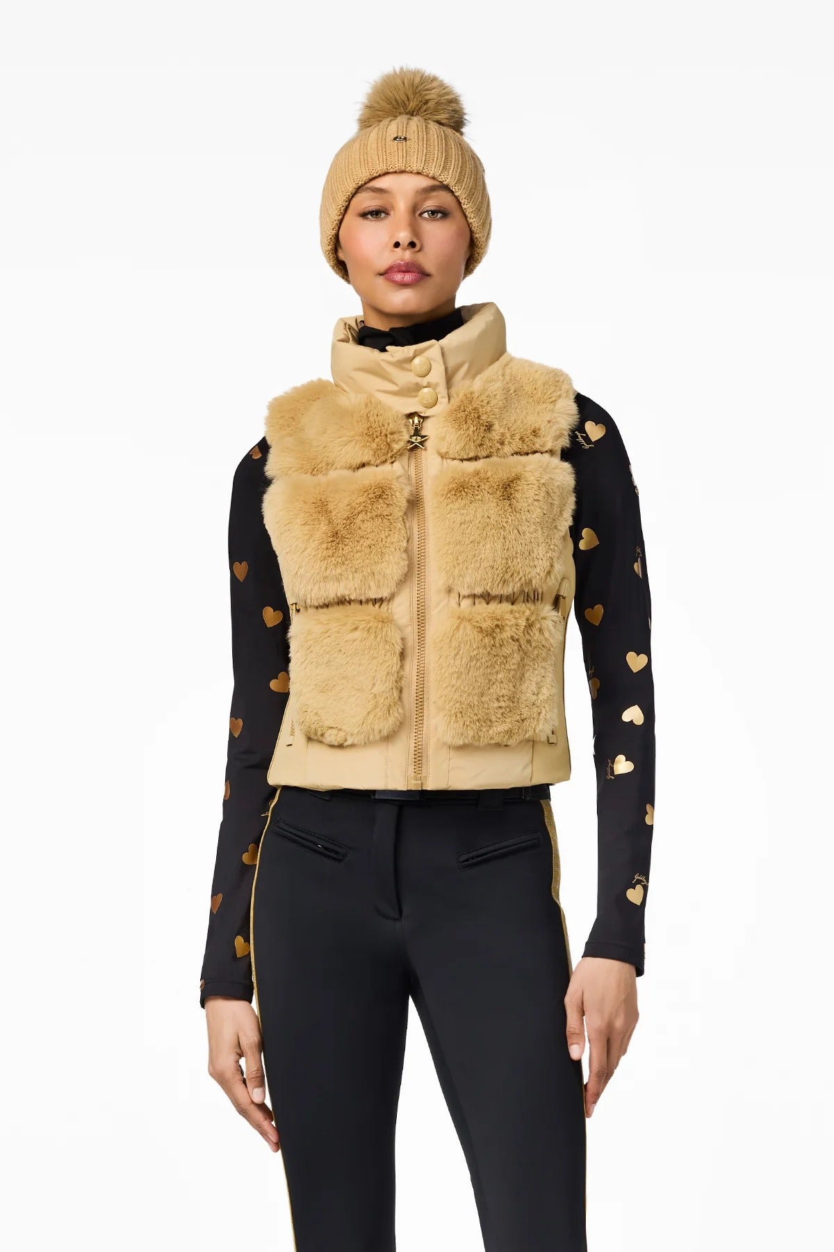 Beżowa kamizelka CHIC bodywarmer FAUX