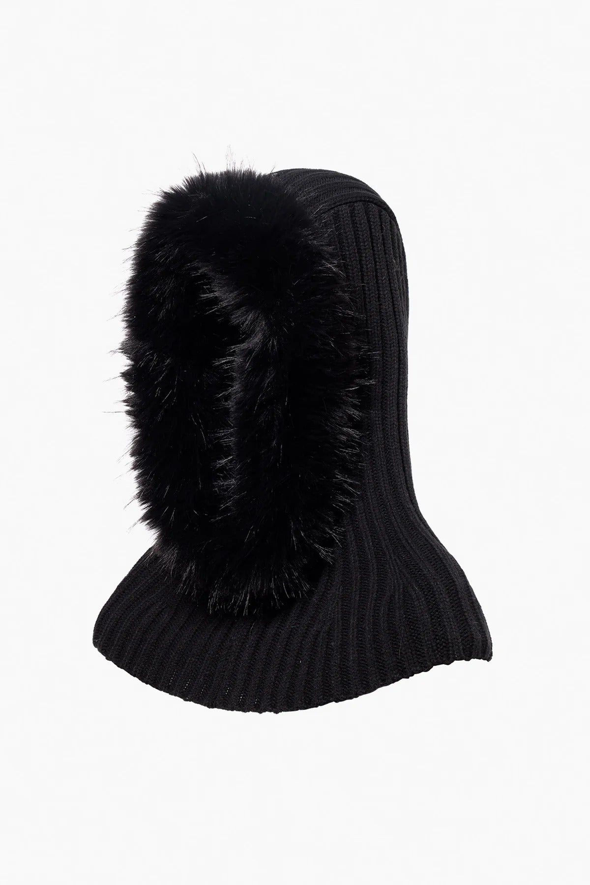 NAOMI hooded scarf FAUX BORDER